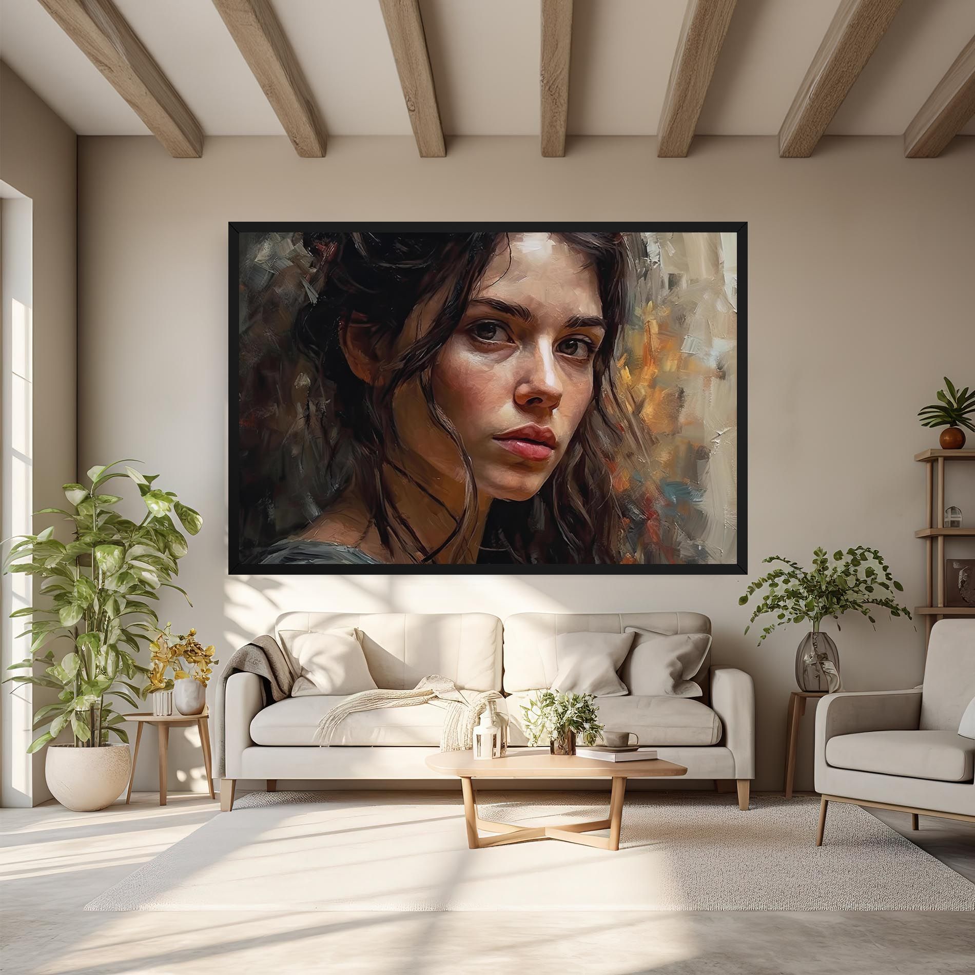 Closeup Impasto Portrait mockup 6