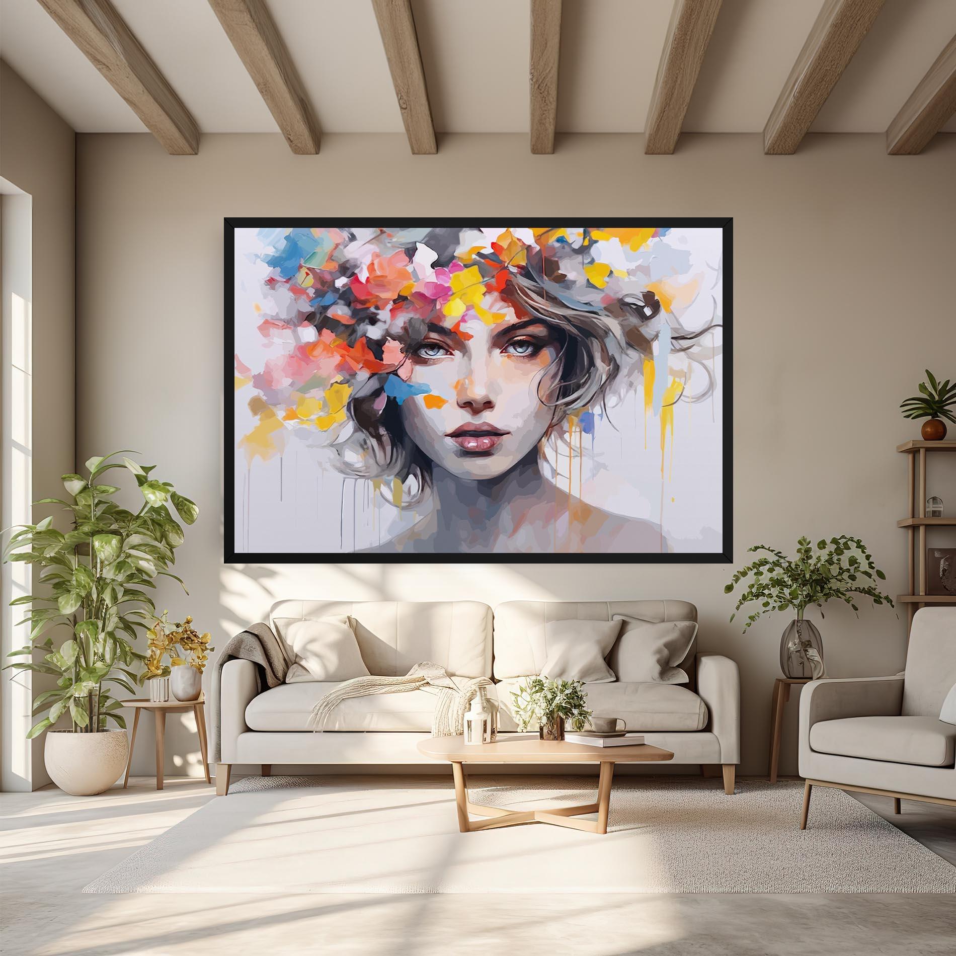 Tablou Canvas Colorful Hair Portrait mockup 6