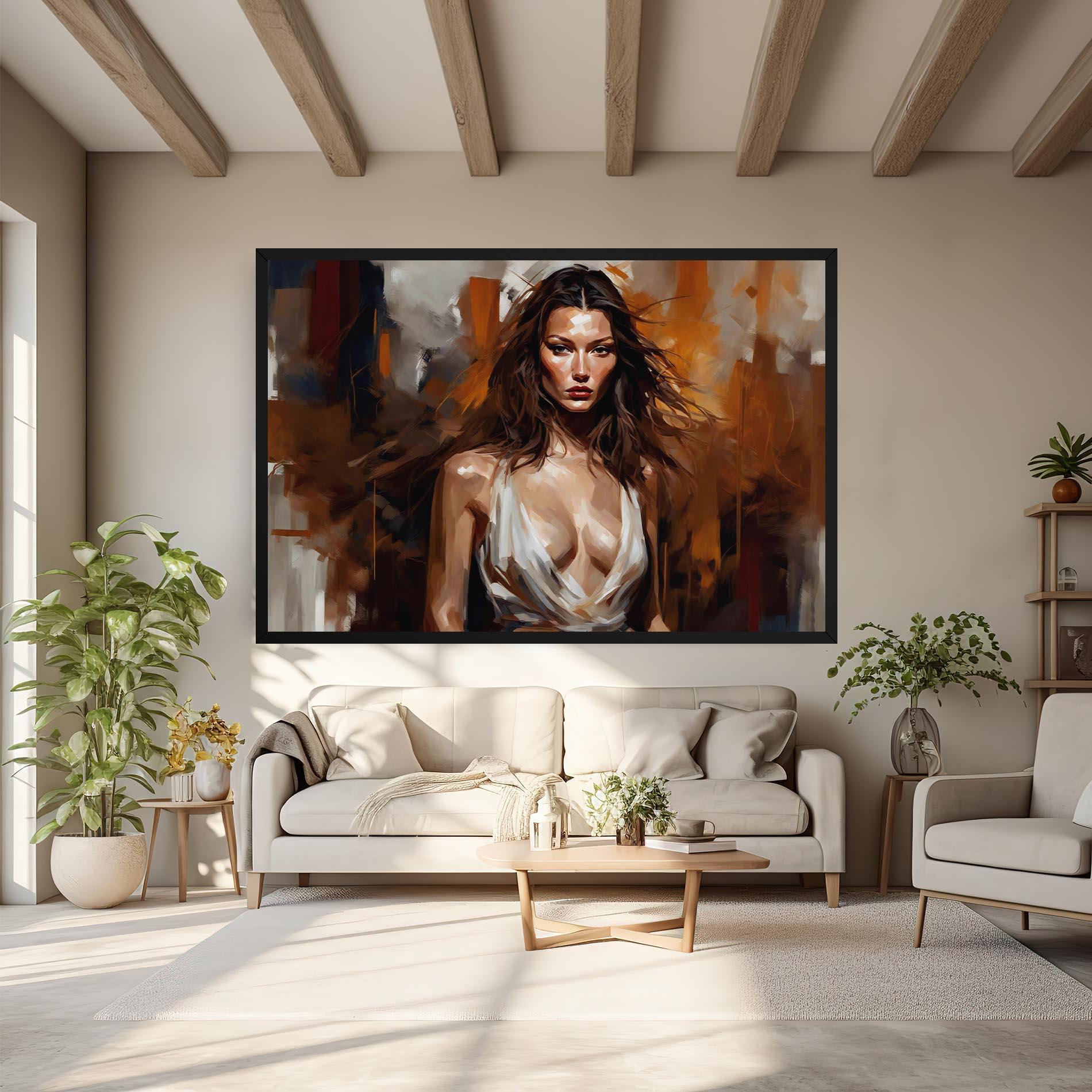 Tablou Canvas Long Brown Hair Woman mockup 6