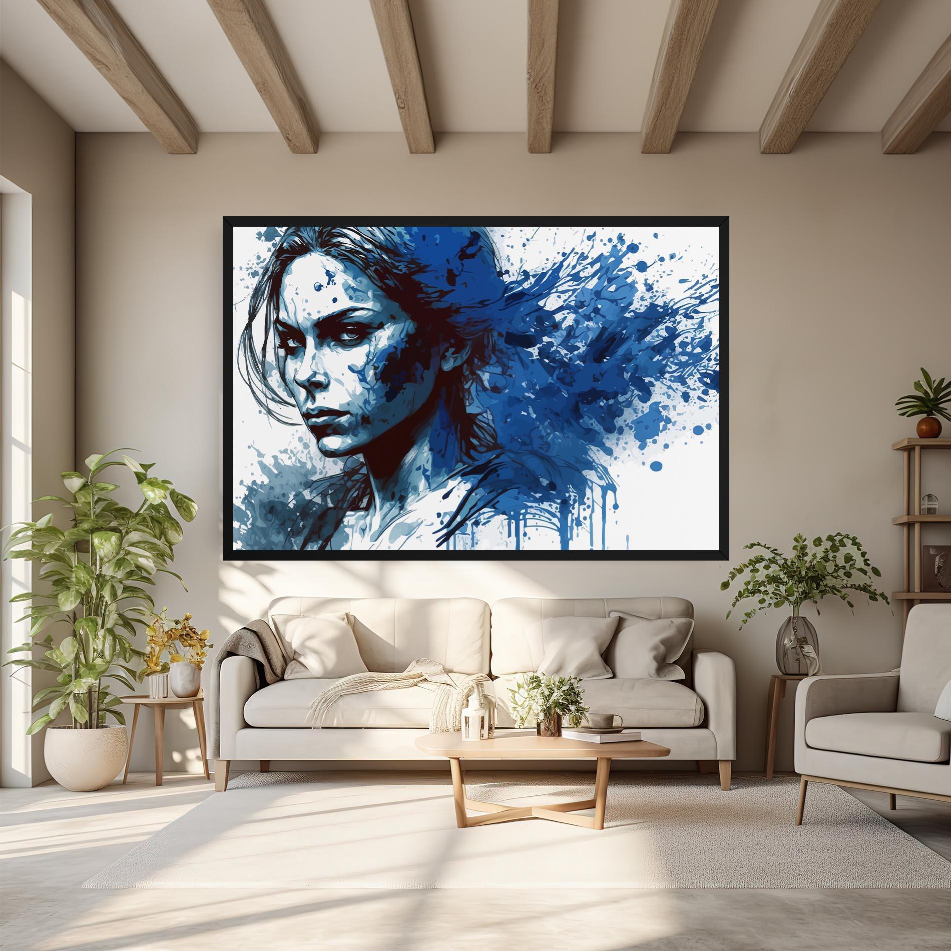 Tablou Canvas Portrait Blue Woman mockup 6