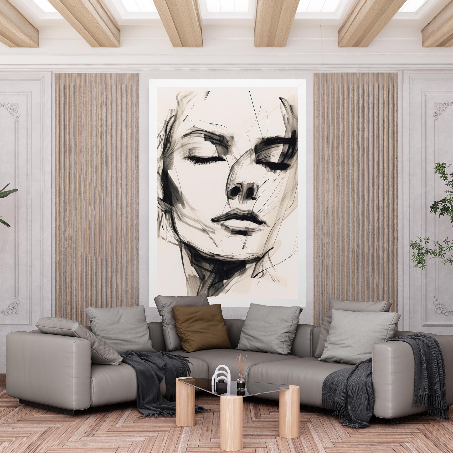 Tablou Canvas Continuous Line Woman mockup 6