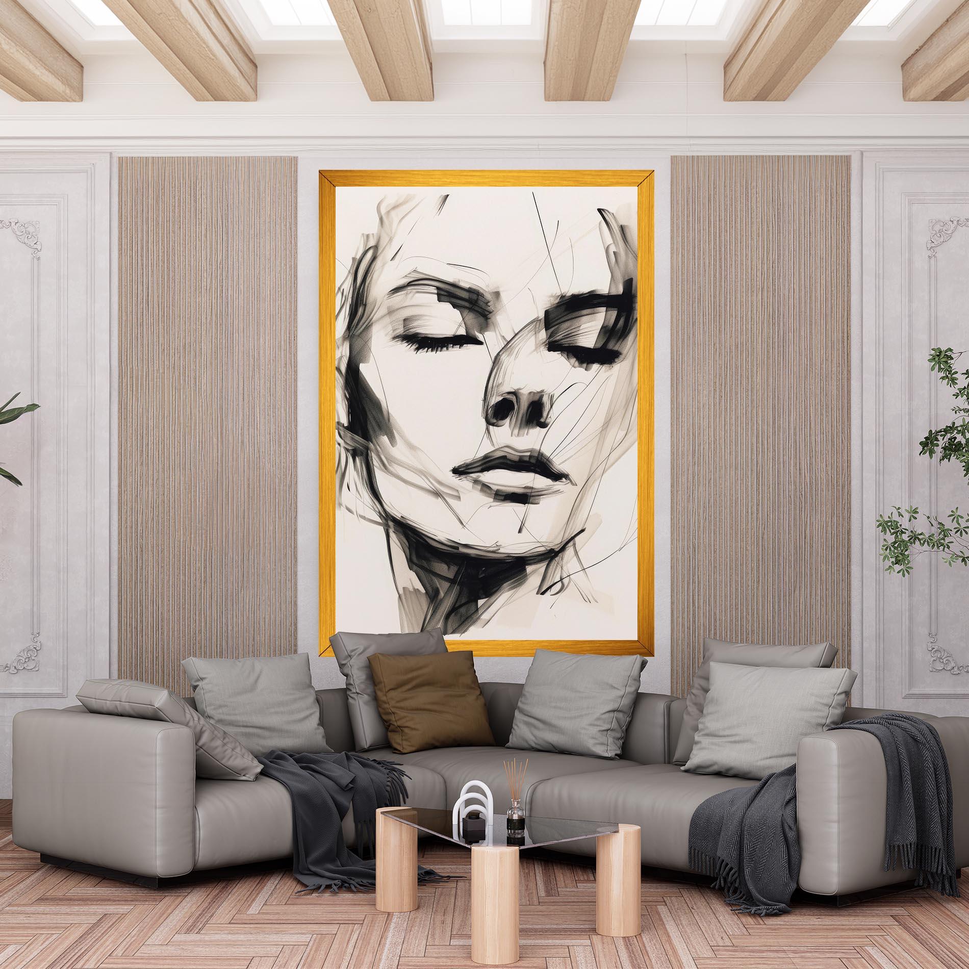 Tablou Canvas Continuous Line Woman mockup 6