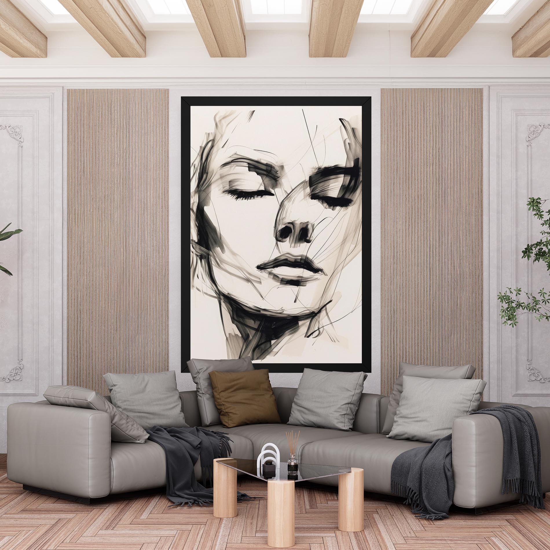 Tablou Canvas Continuous Line Woman mockup 6