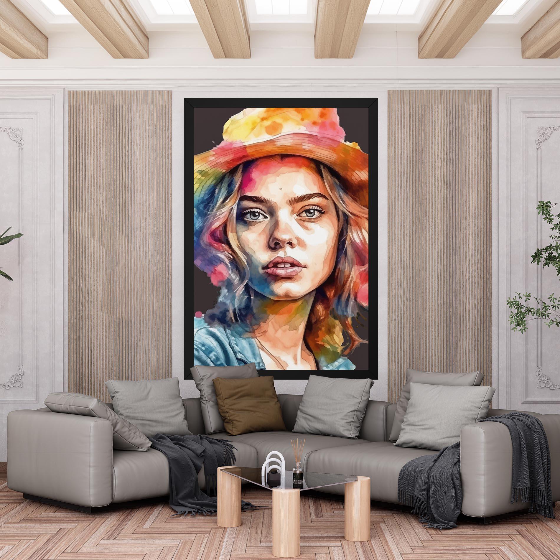 Tablou Canvas Hat Portrait Girl mockup 6