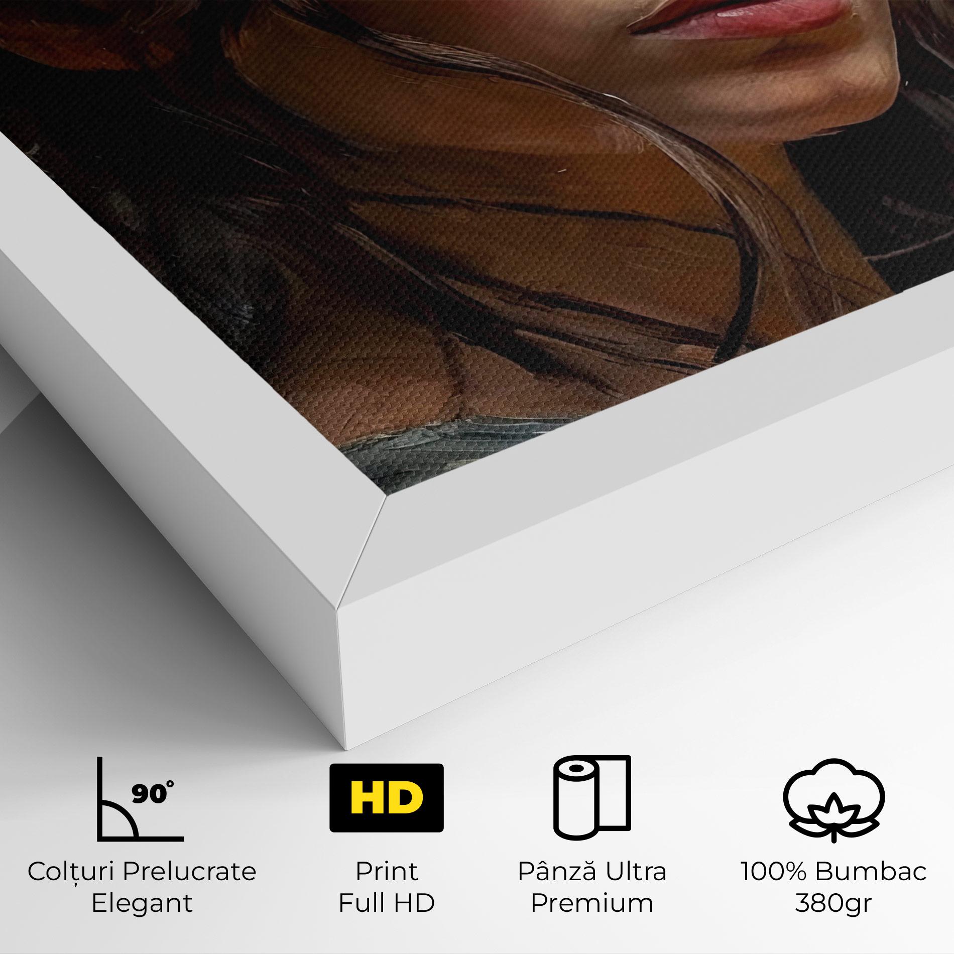 Tablou Canvas Closeup Impasto Portrait mockup 4