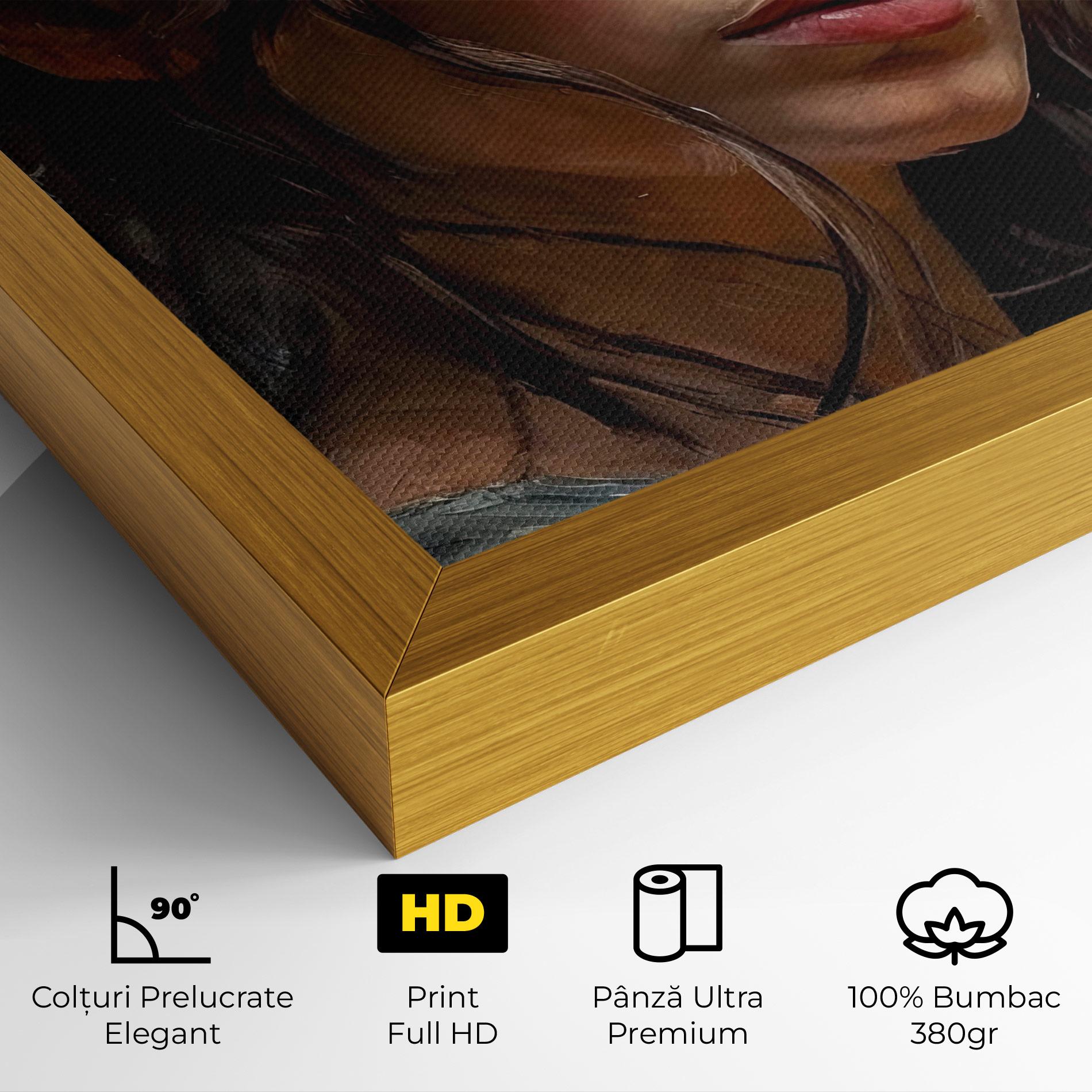 Tablou Canvas Closeup Impasto Portrait mockup 4