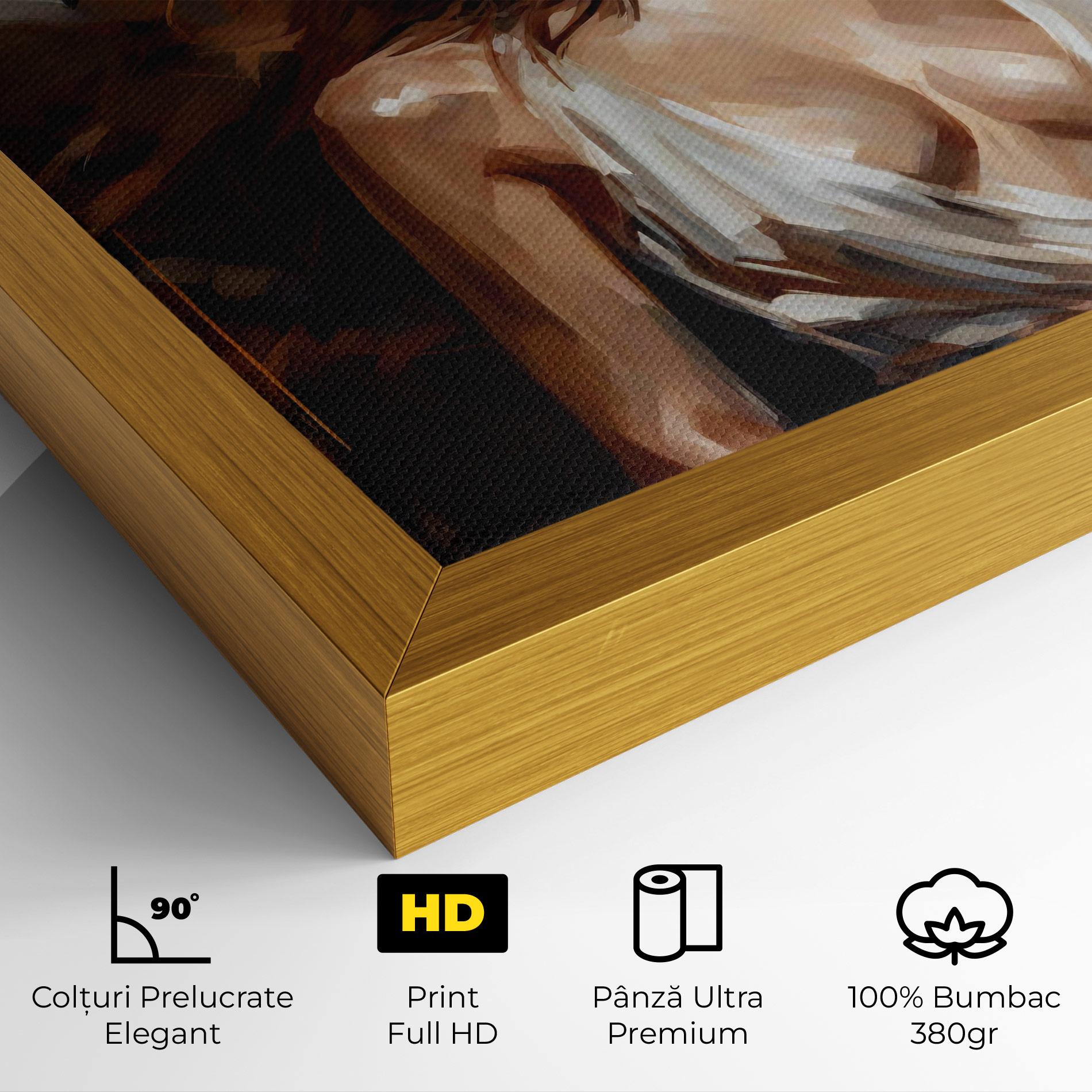 Tablou Canvas Long Brown Hair Woman mockup 4