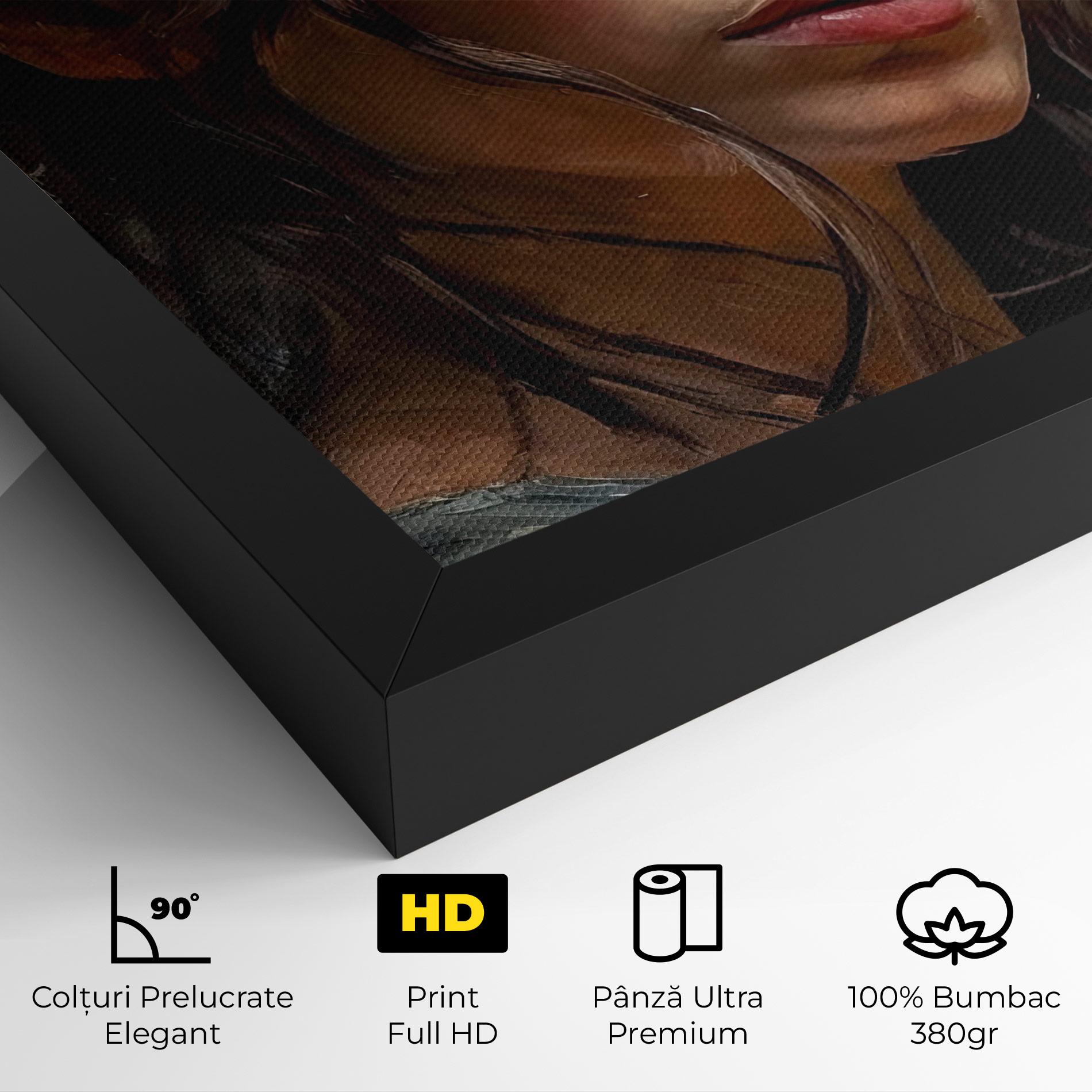 Tablou Canvas Closeup Impasto Portrait mockup 4