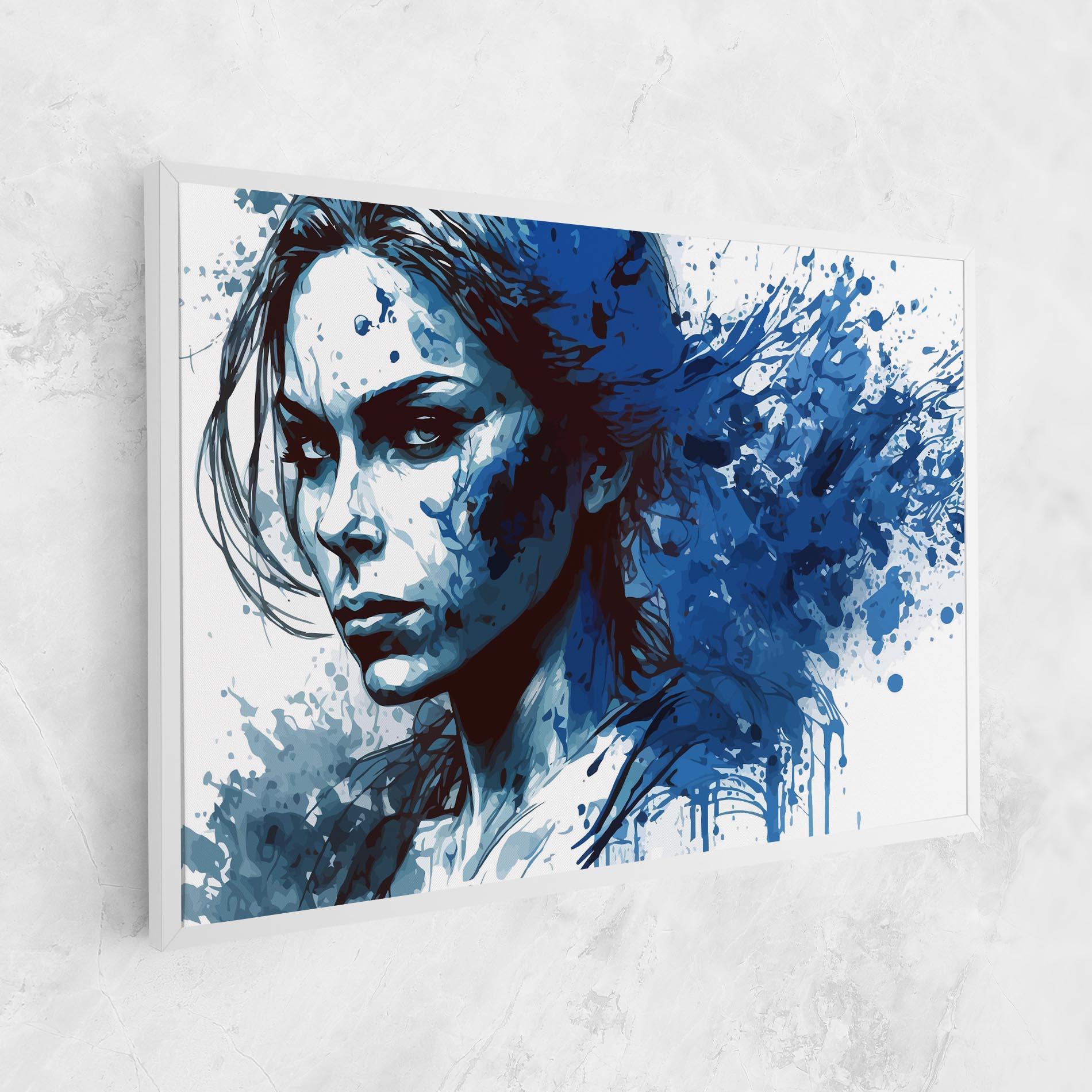 Tablou Canvas Portrait Blue Woman mockup 1