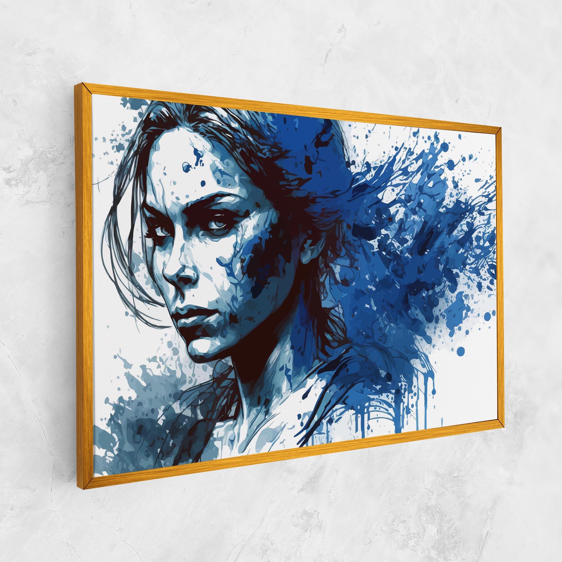 Tablou Canvas Portrait Blue Woman mockup 1