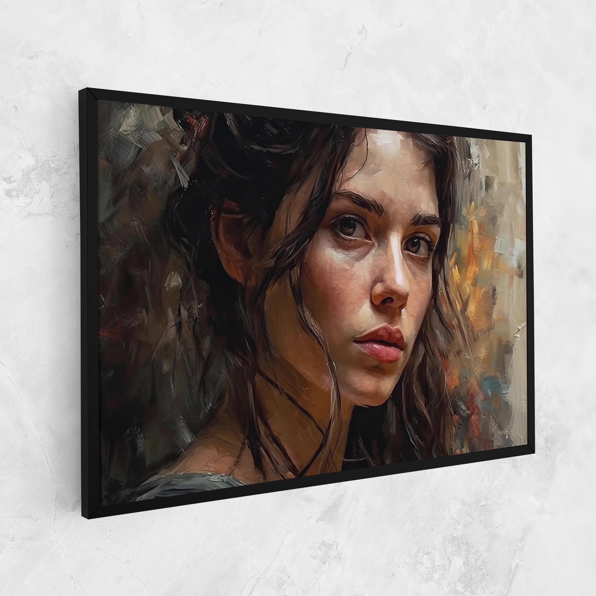 Tablou Canvas Closeup Impasto Portrait mockup 1