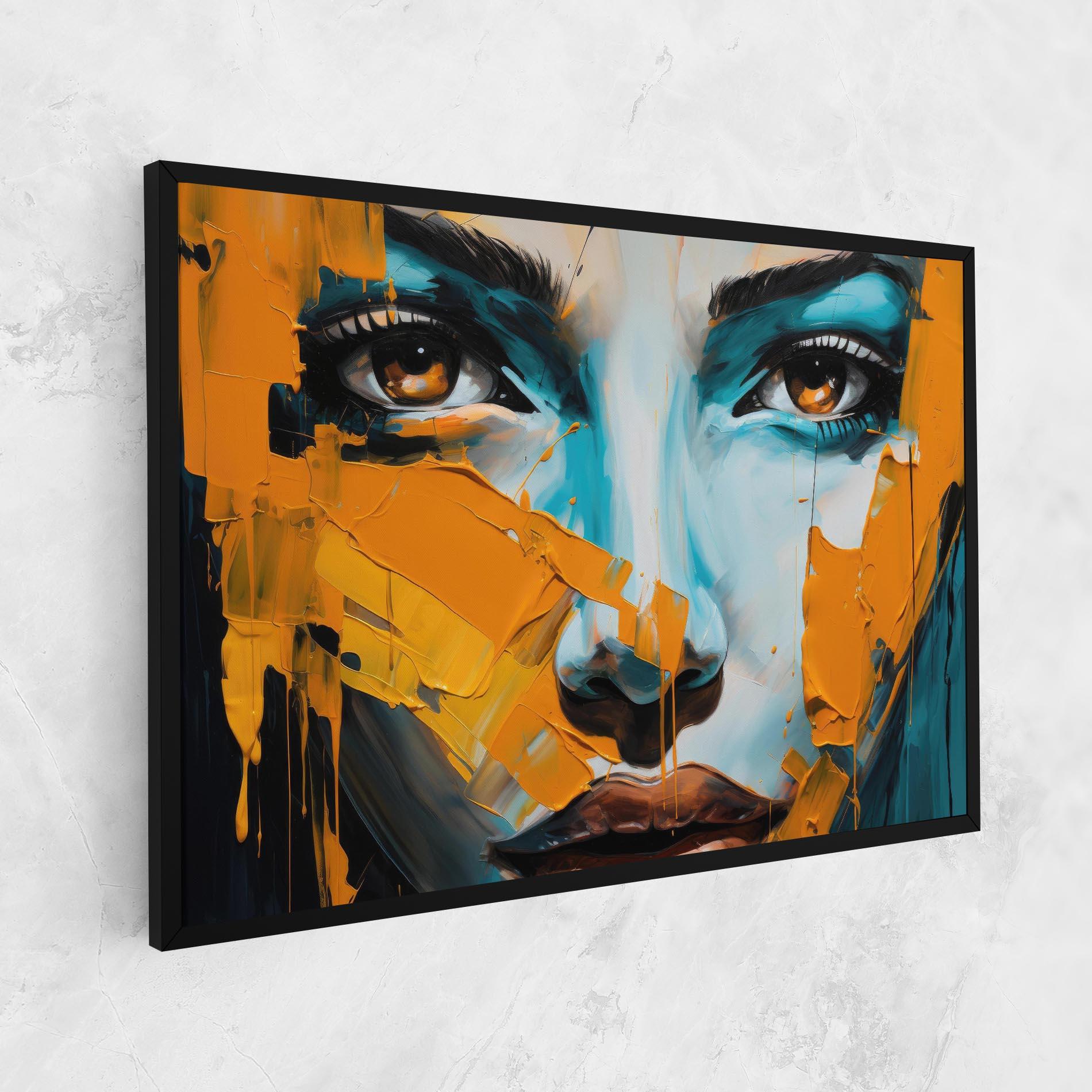 Tablou Canvas Orange Paint Portrait mockup 1