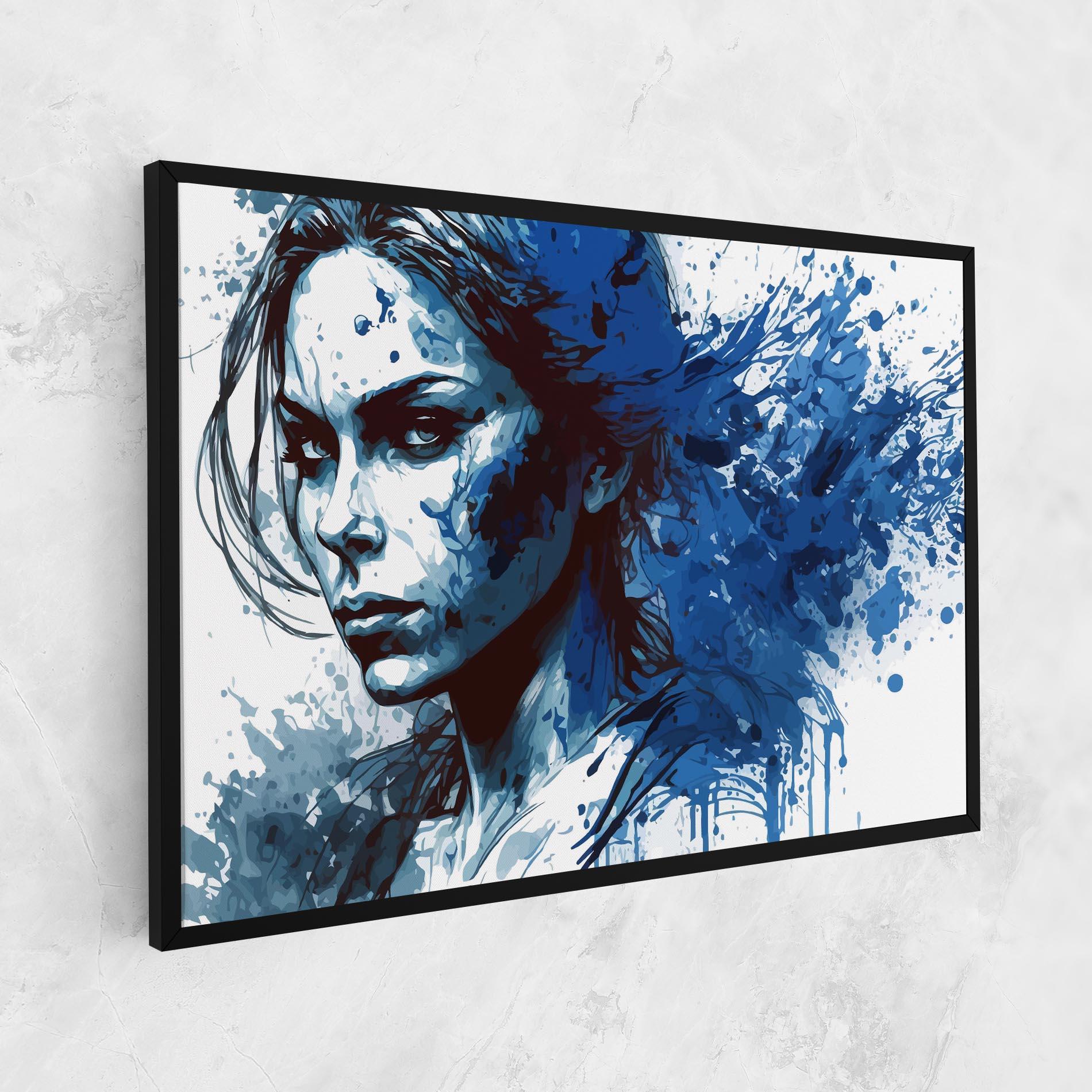Tablou Canvas Portrait Blue Woman mockup 1