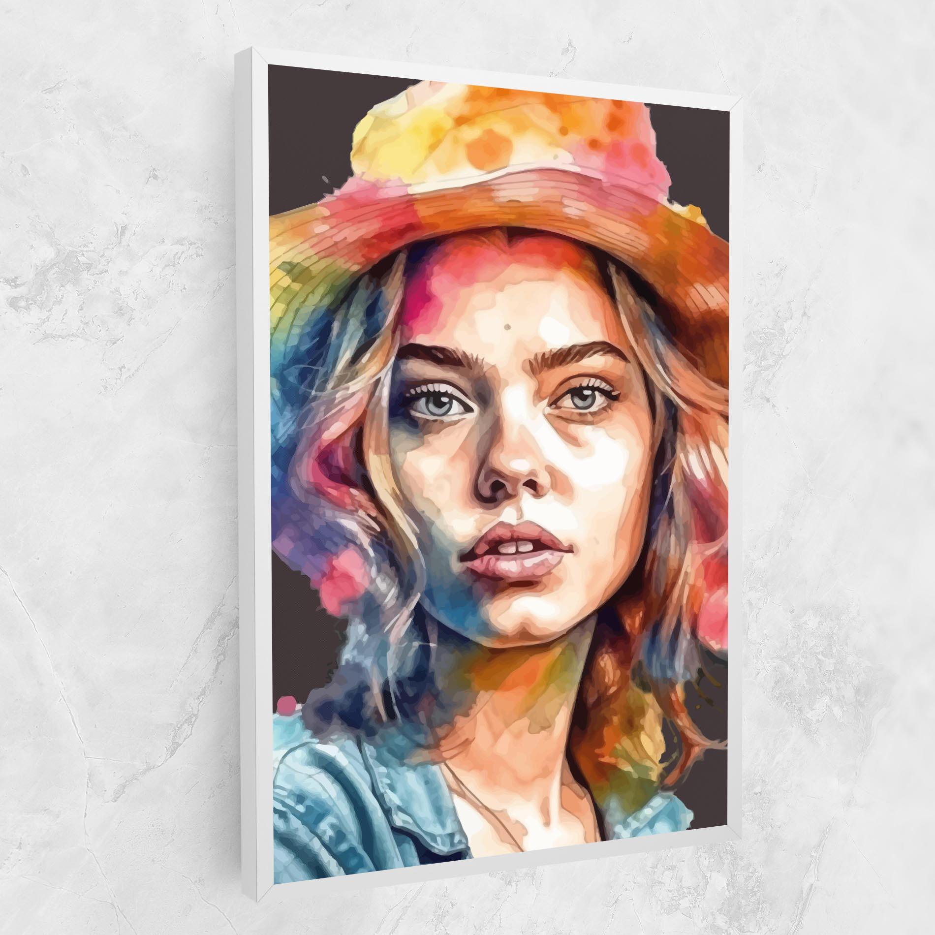Tablou Canvas Hat Portrait Girl mockup 1