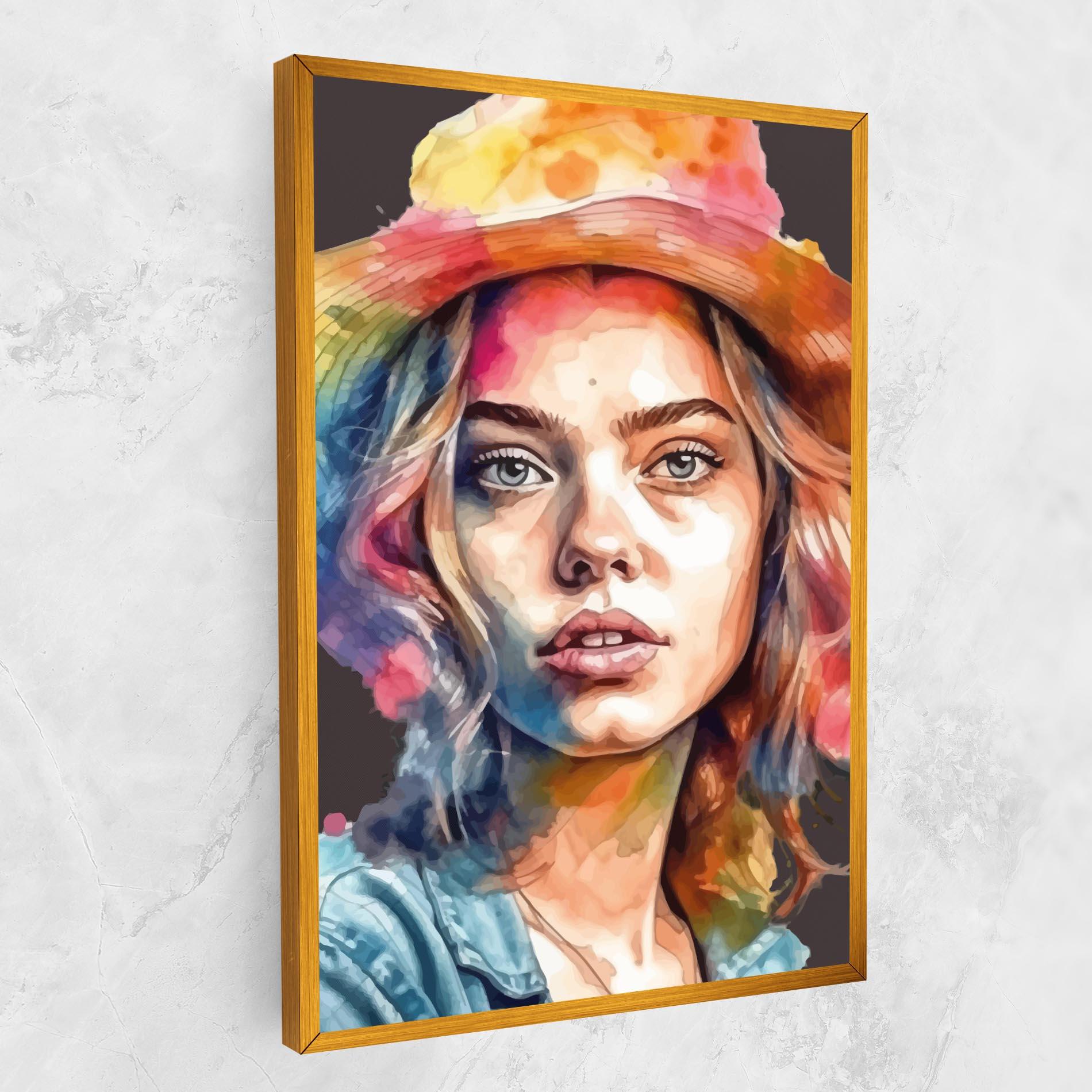 Tablou Canvas Hat Portrait Girl mockup 1