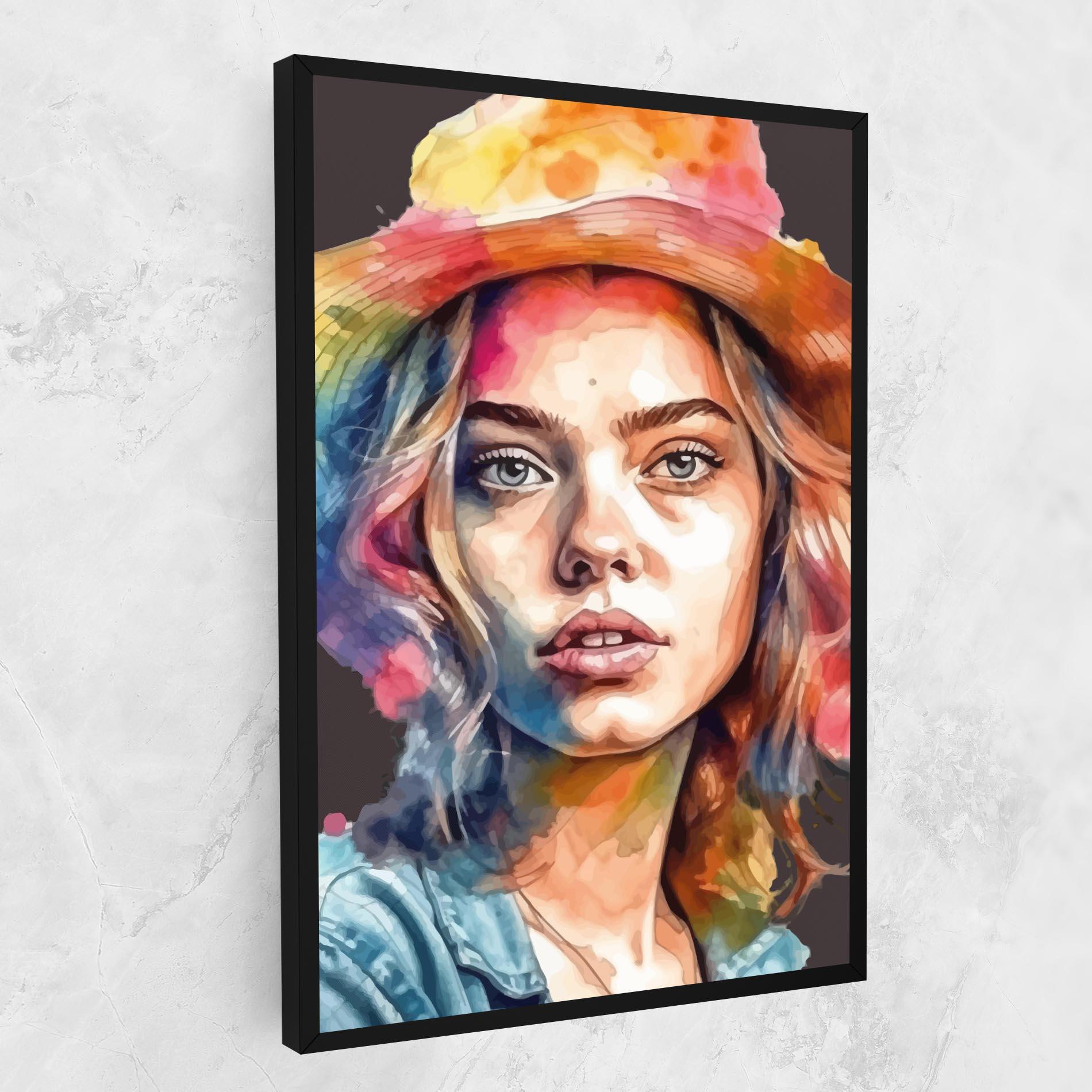 Tablou Canvas Hat Portrait Girl mockup 1