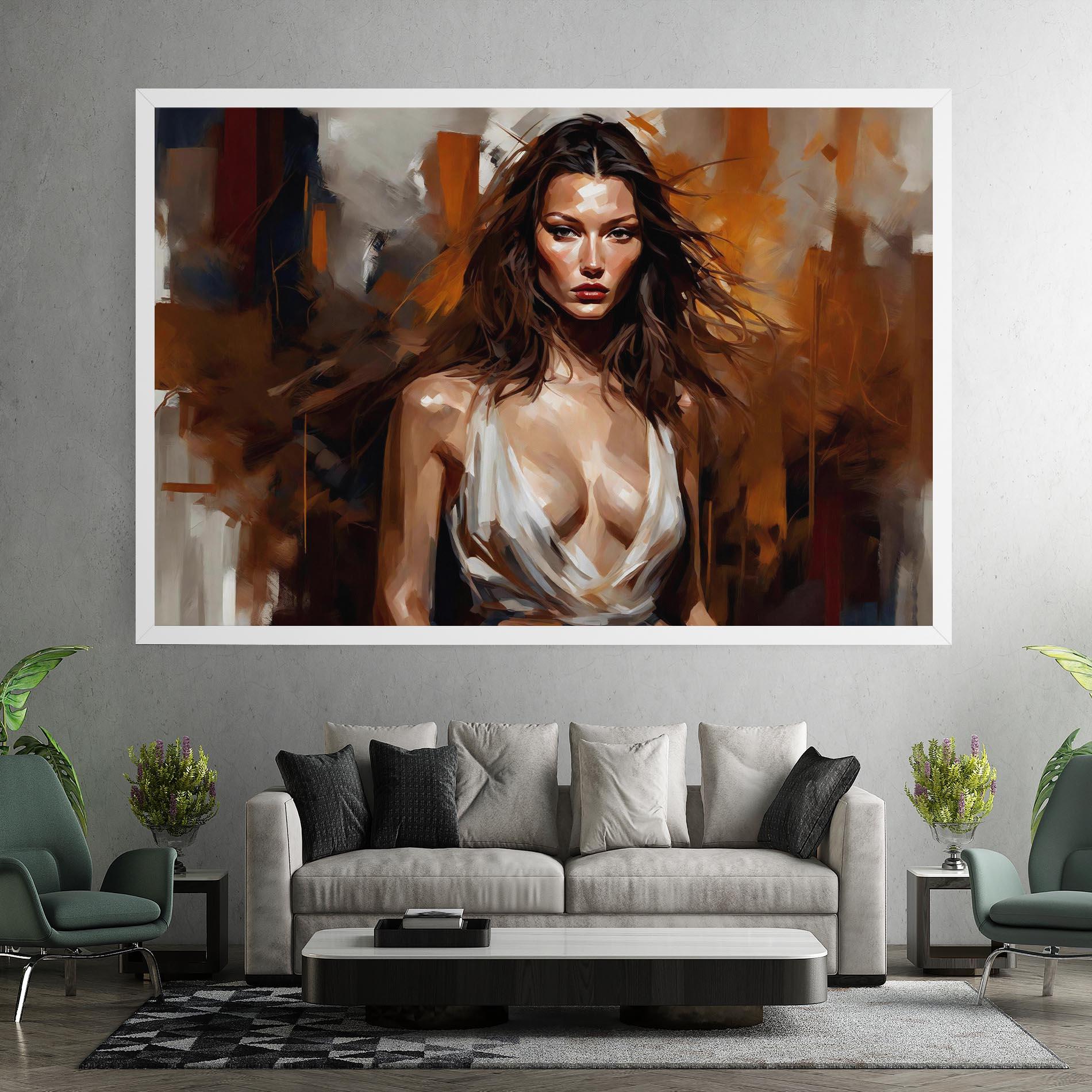 Tablou Canvas Long Brown Hair Woman mockup 7