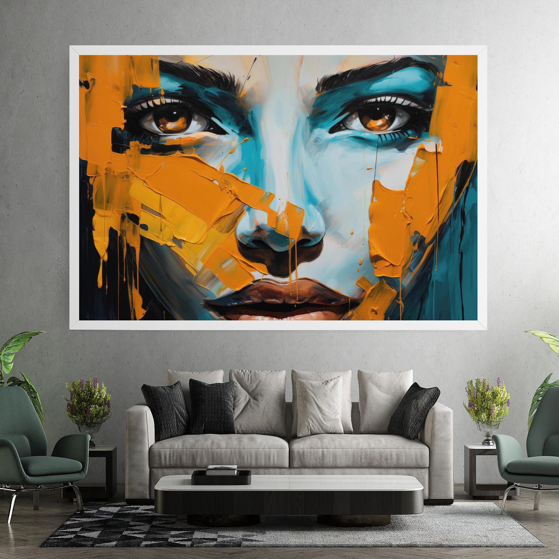Tablou Canvas Orange Paint Portrait mockup 7