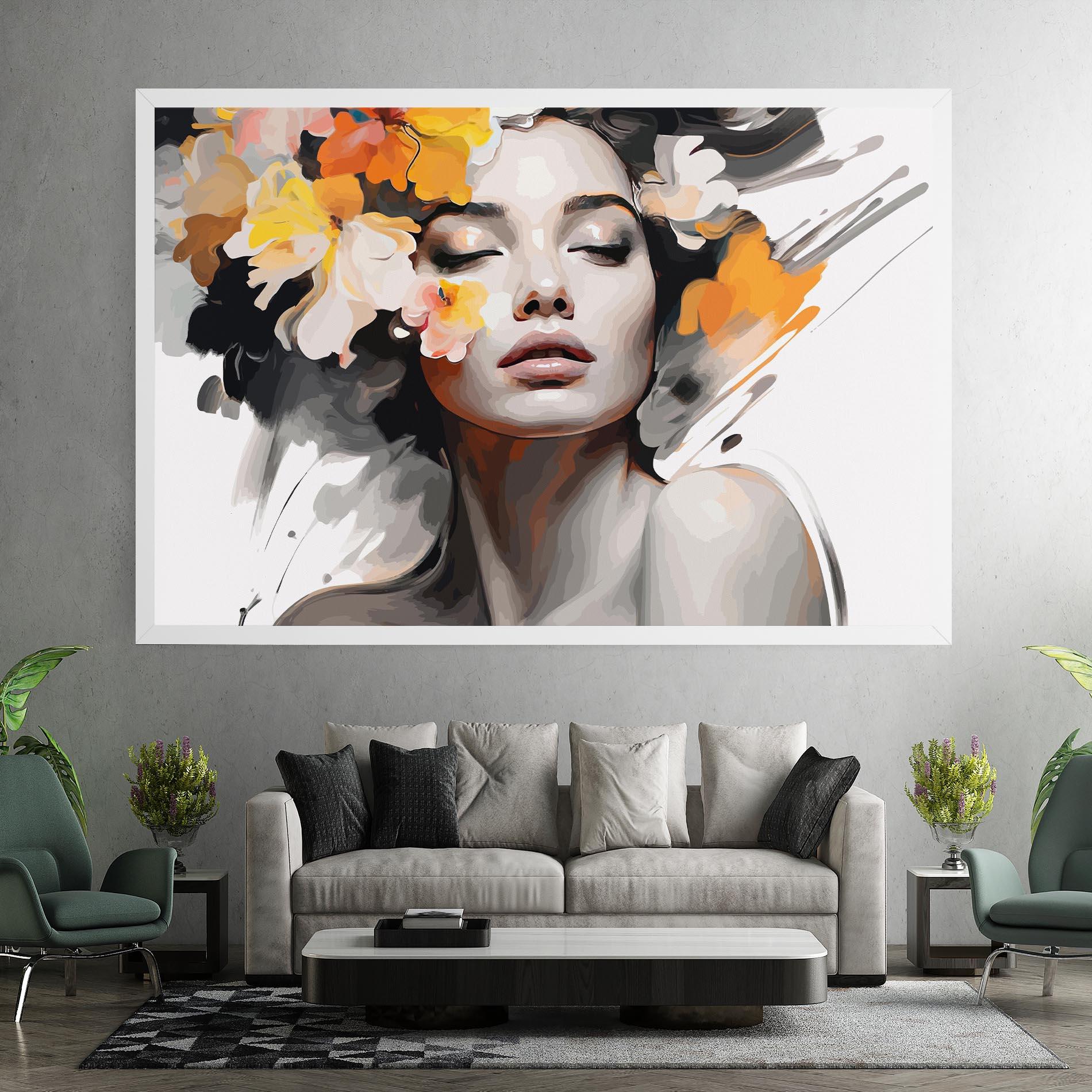 Tablou Canvas Yellow Flower Portrait mockup 7