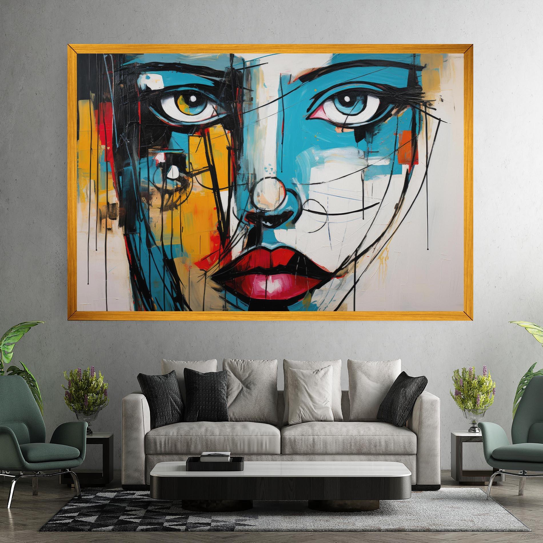 Tablou Canvas Abstract Drawing Portret mockup 7