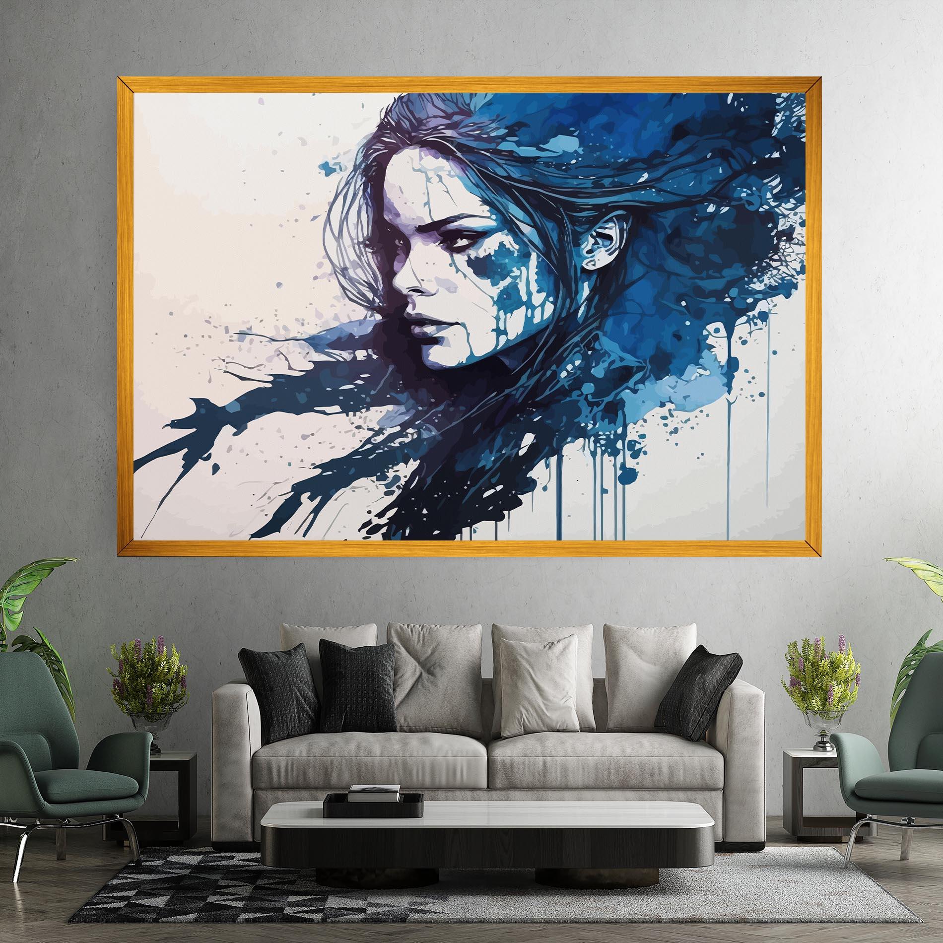 Tablou Canvas Blue Hair Portrait mockup 7