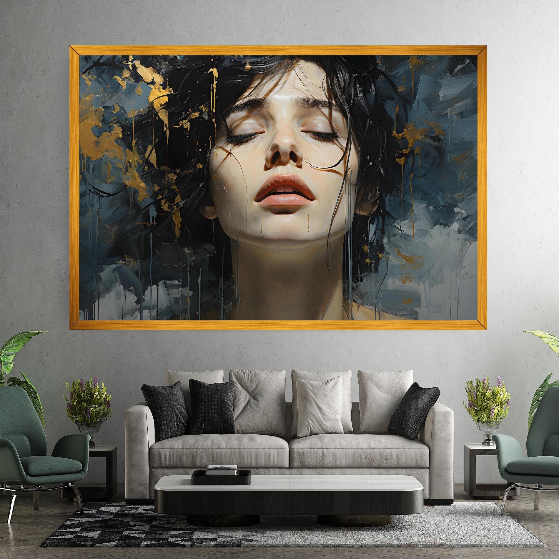 Tablou Canvas Closed Eyes Woman mockup 7