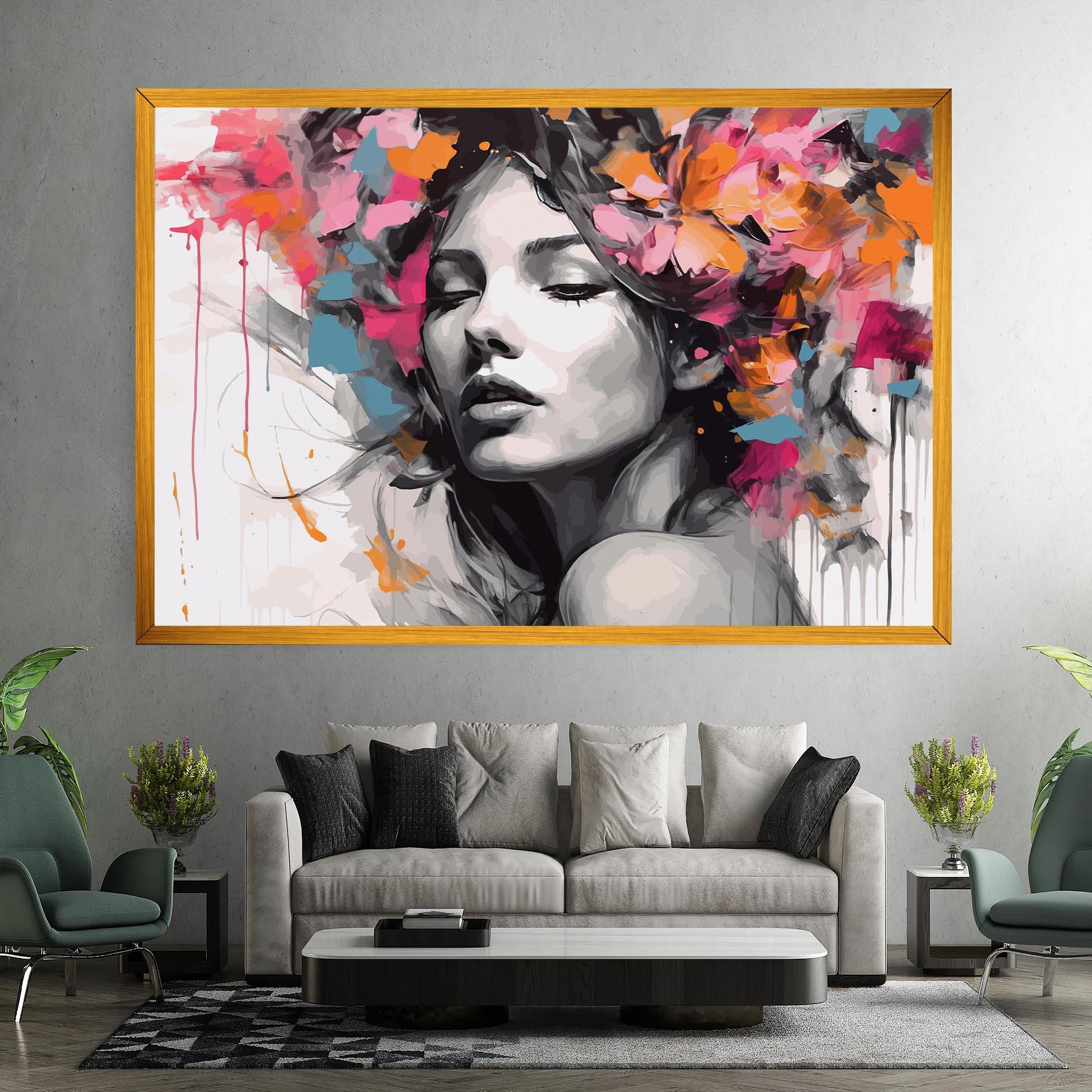 Tablou Canvas Colorful Flower Portrait mockup 7