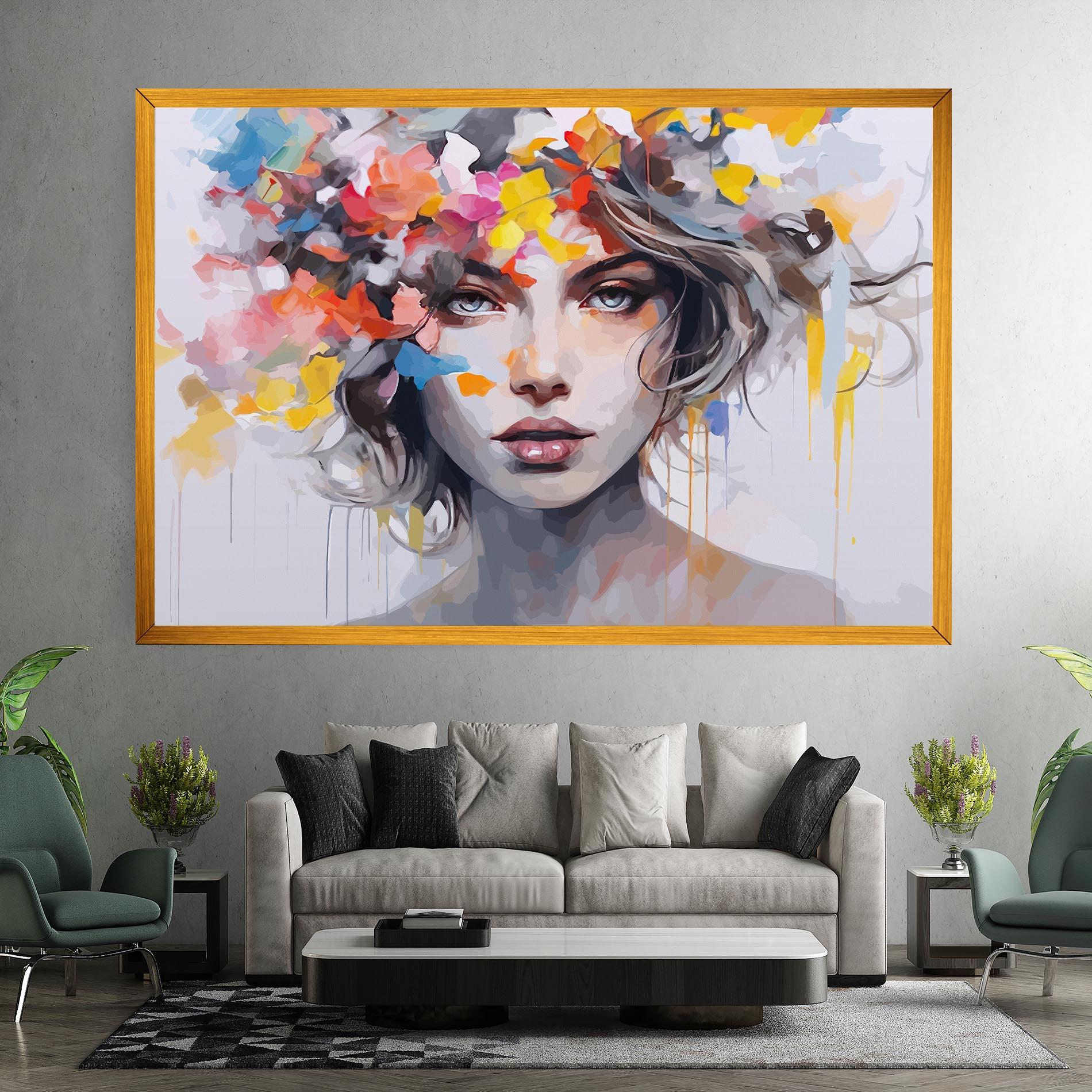 Tablou Canvas Colorful Hair Portrait mockup 7