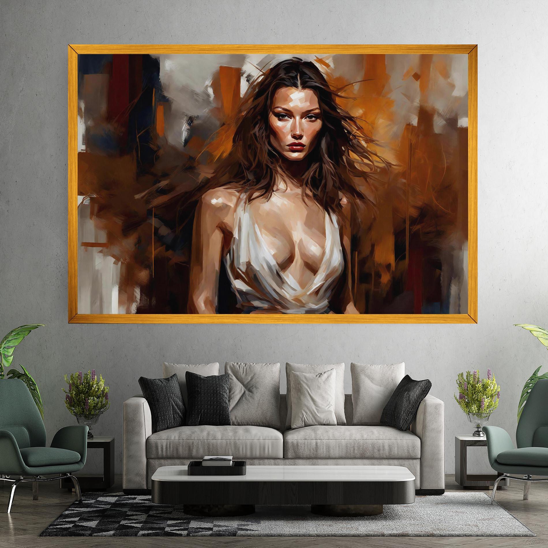 Tablou Canvas Long Brown Hair Woman mockup 7