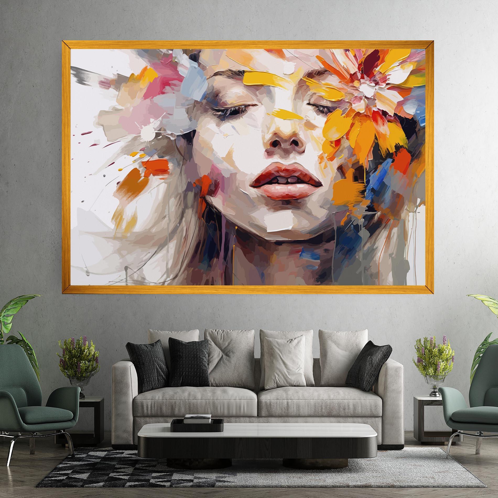 Tablou Canvas Oil Flower Portrait mockup 7