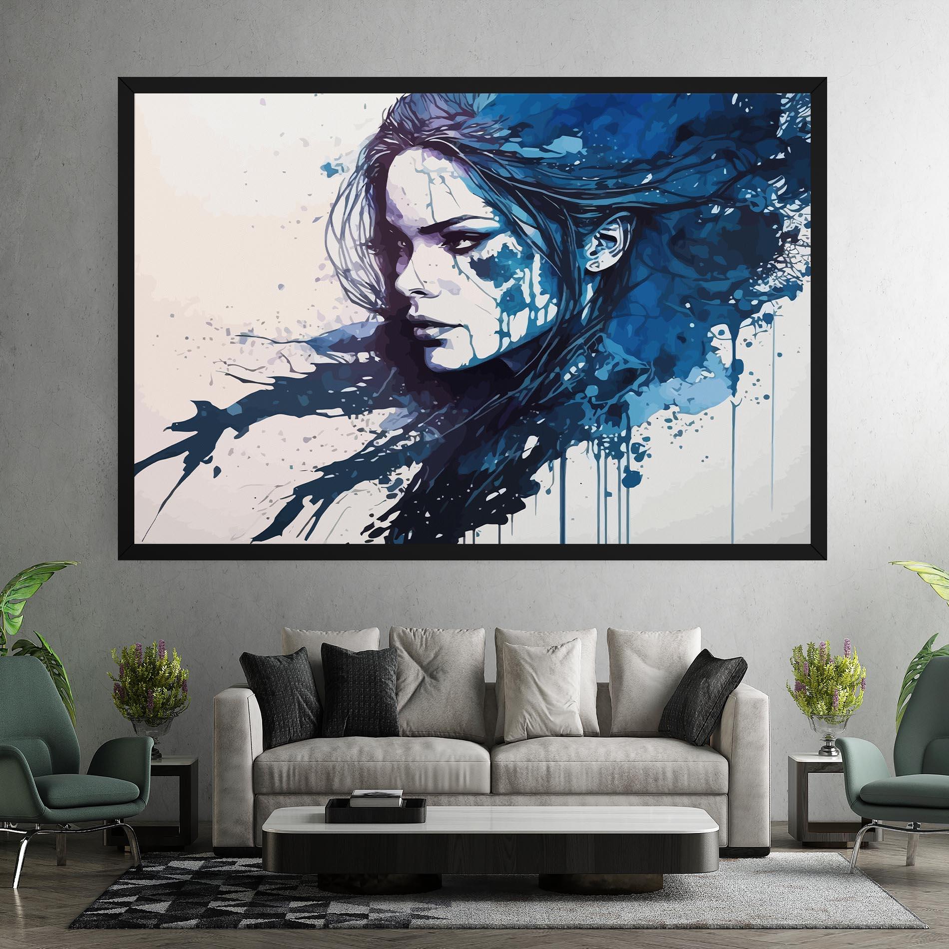 Tablou Canvas Blue Hair Portrait mockup 7