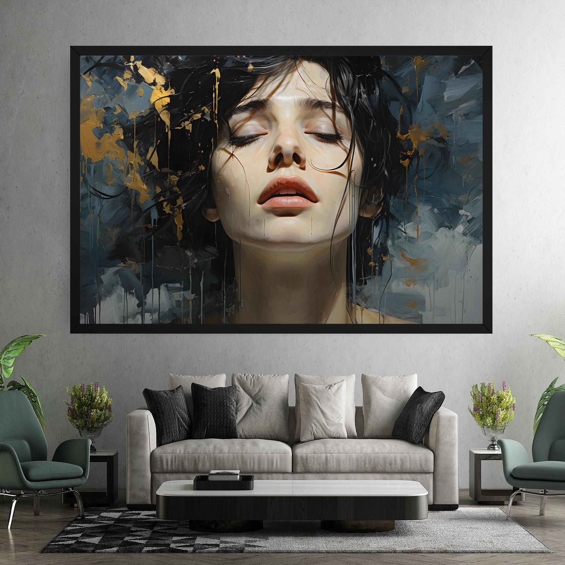 Tablou Canvas Closed Eyes Woman mockup 7