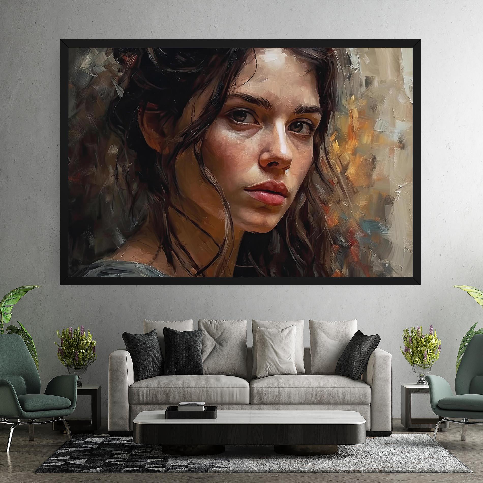 Tablou Canvas Closeup Impasto Portrait mockup 7