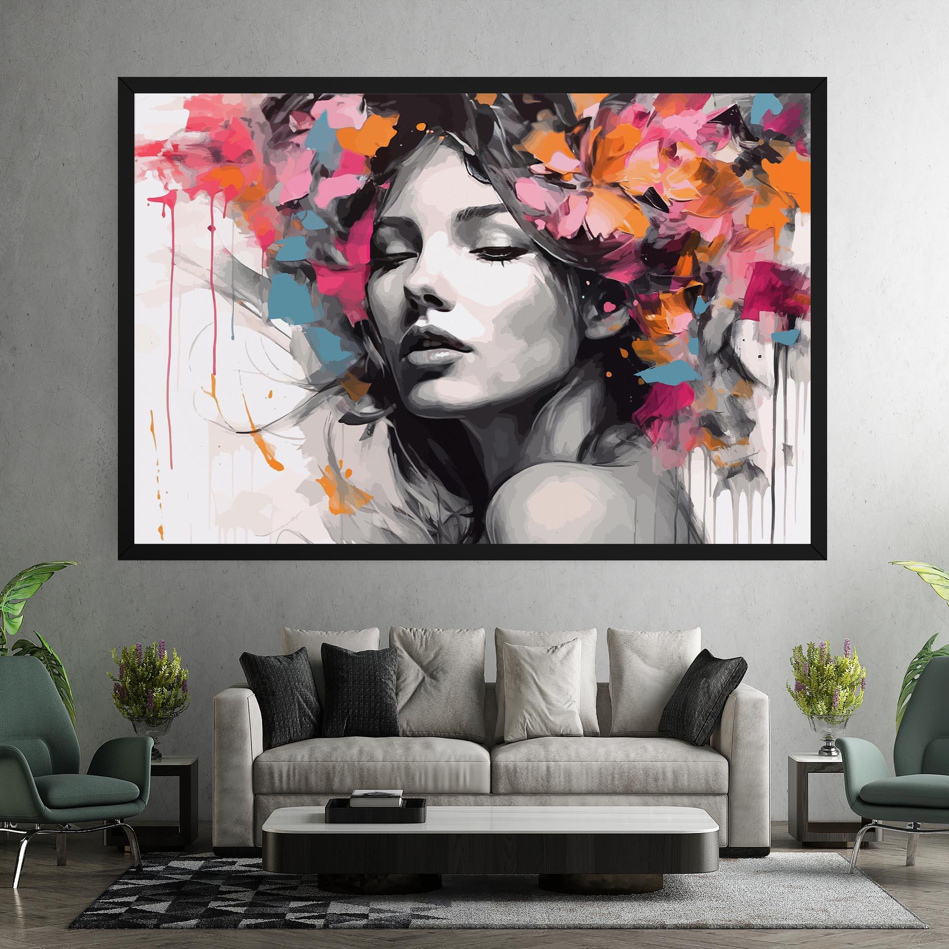 Tablou Canvas Colorful Flower Portrait mockup 7
