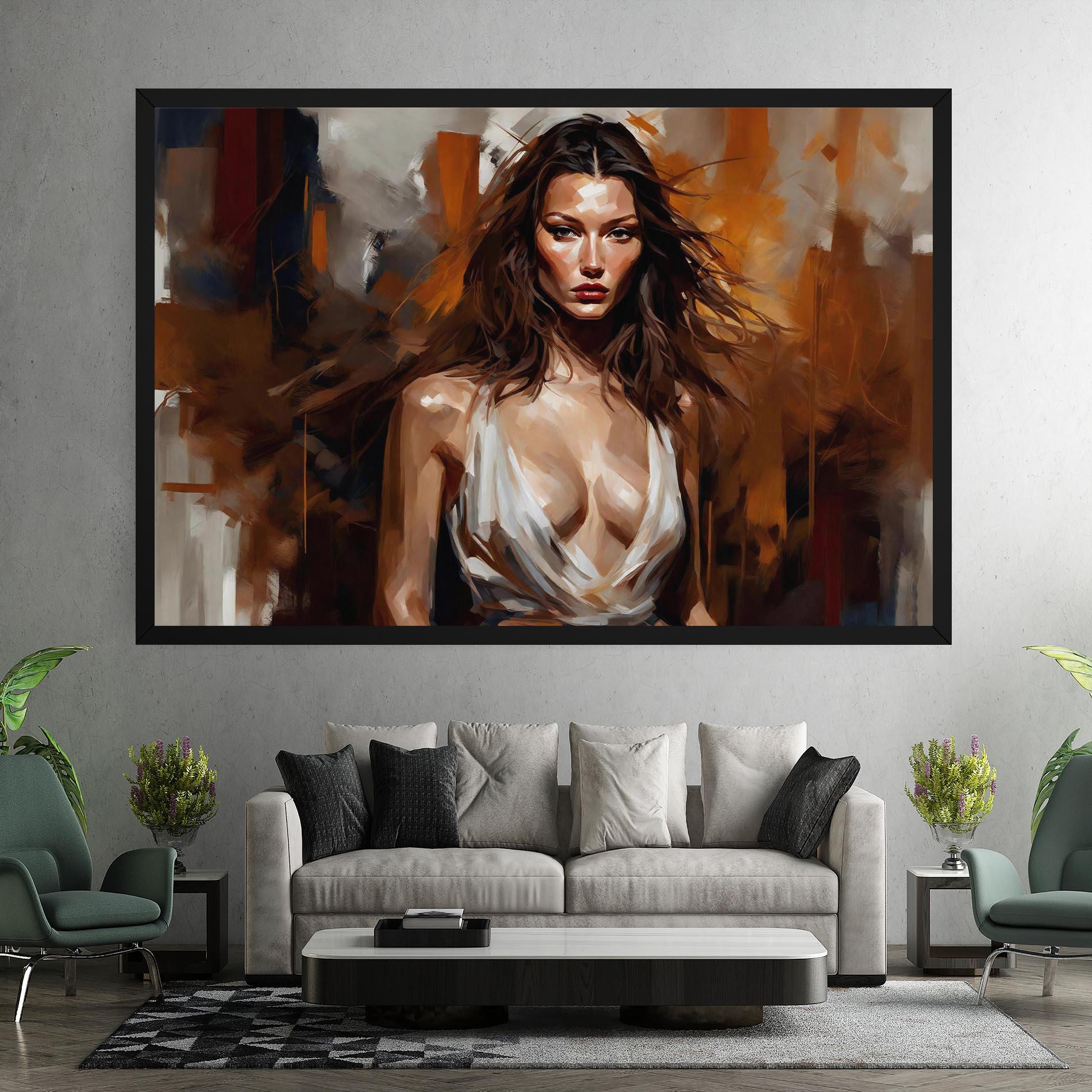 Tablou Canvas Long Brown Hair Woman mockup 7