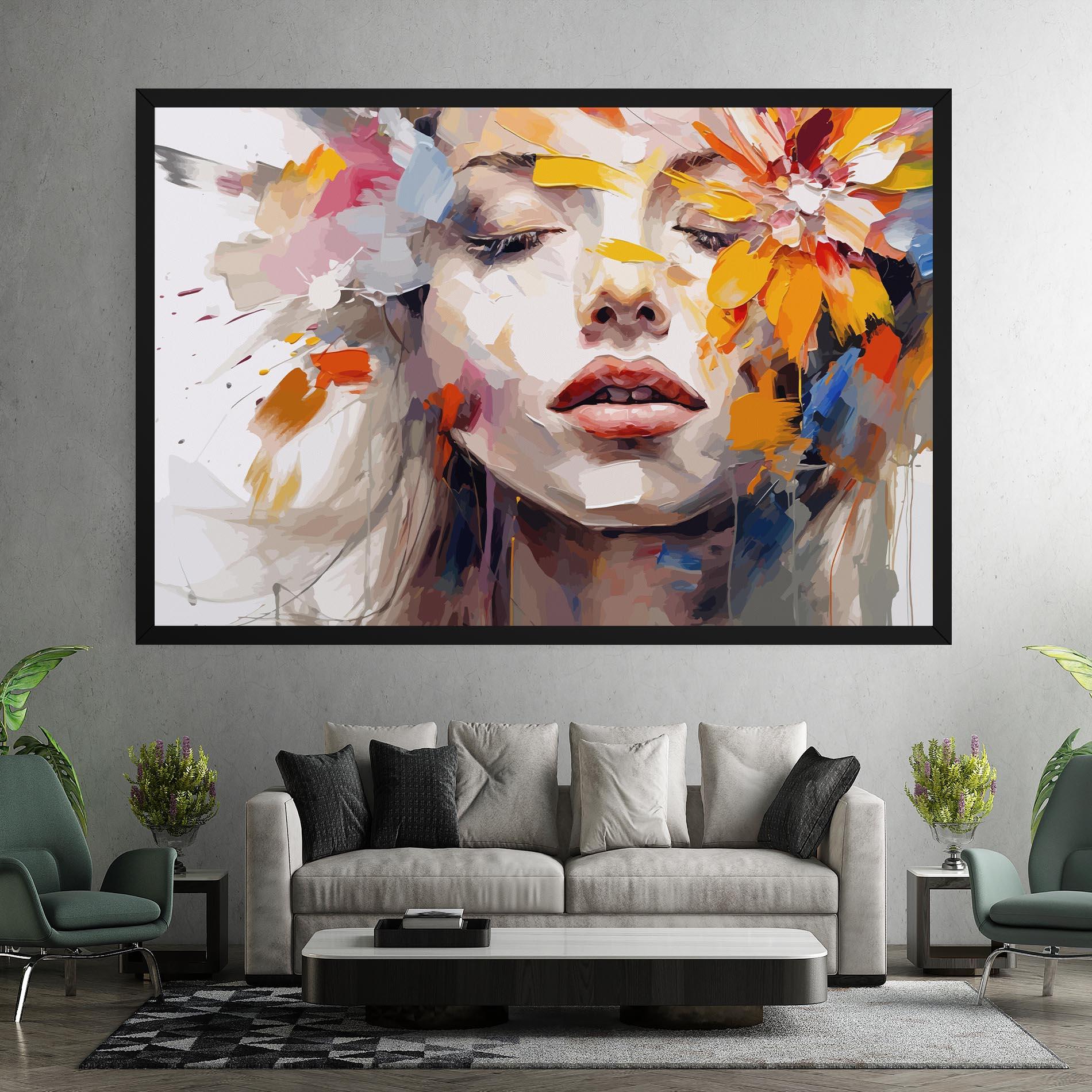 Tablou Canvas Oil Flower Portrait mockup 7