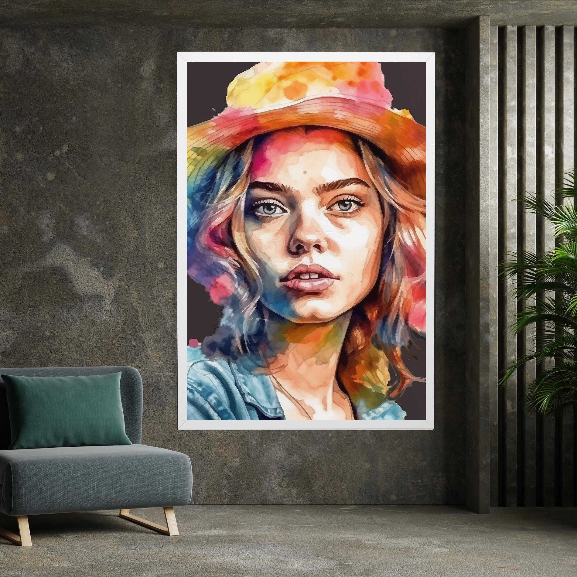 Tablou Canvas Hat Portrait Girl mockup 7