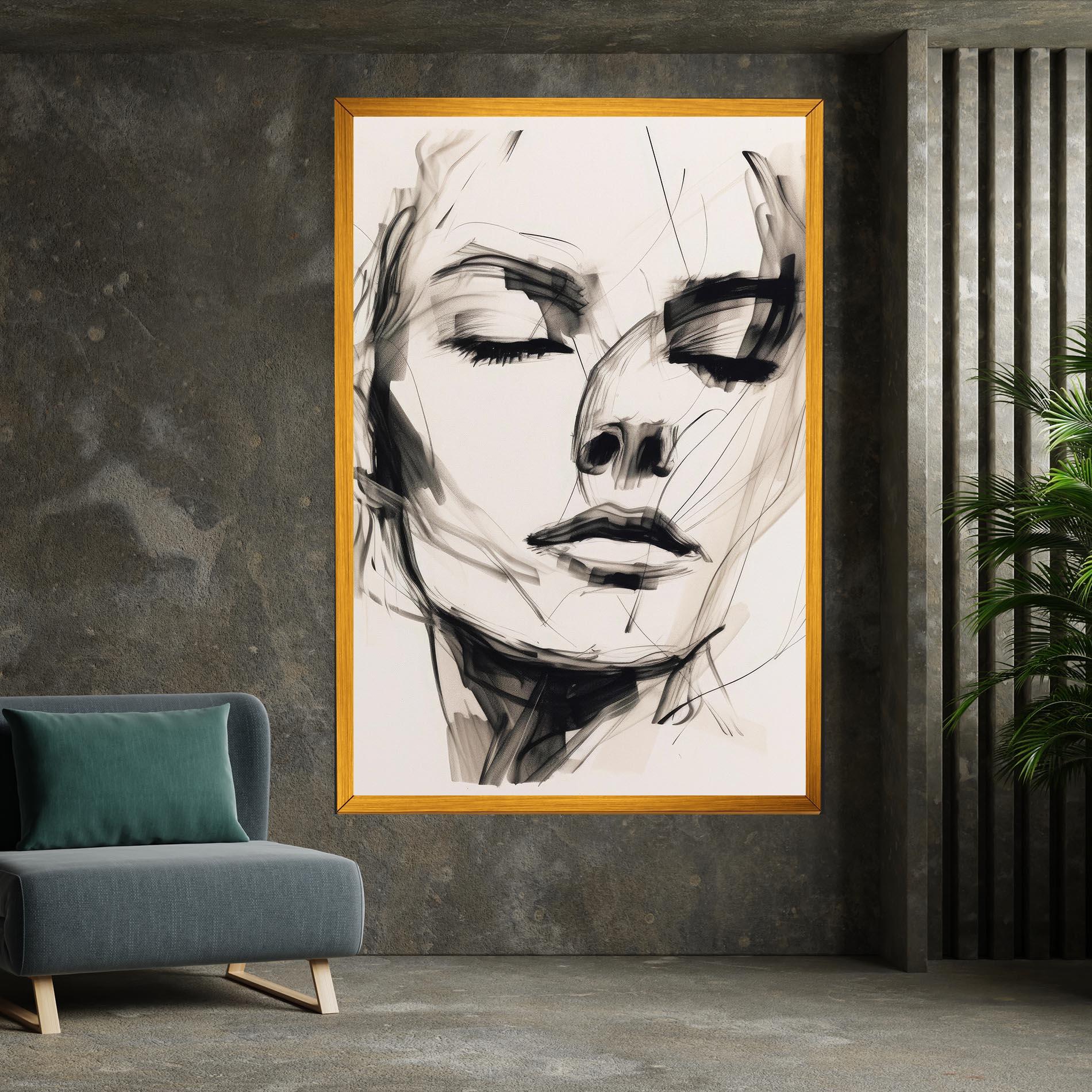 Tablou Canvas Continuous Line Woman mockup 7