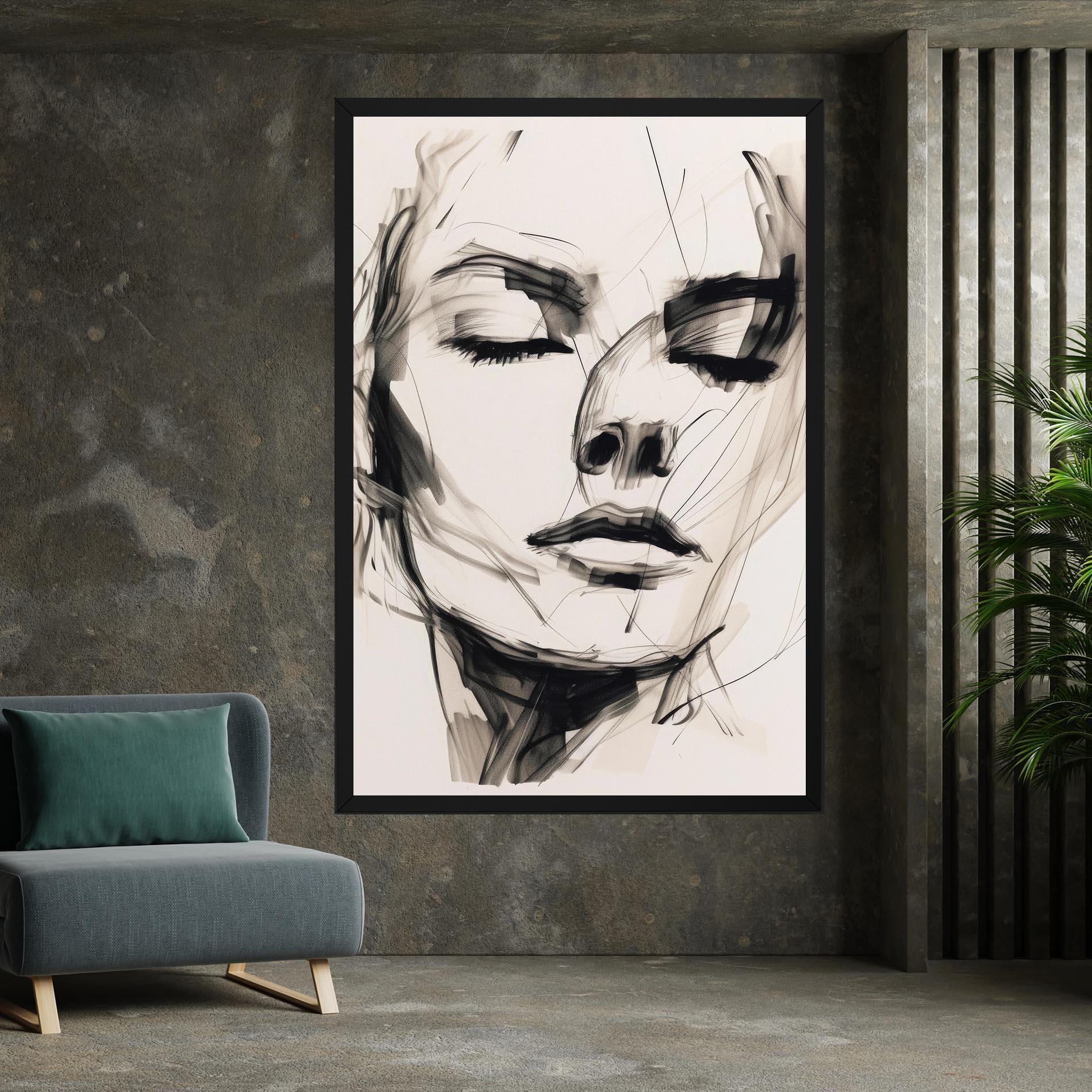 Tablou Canvas Continuous Line Woman mockup 7