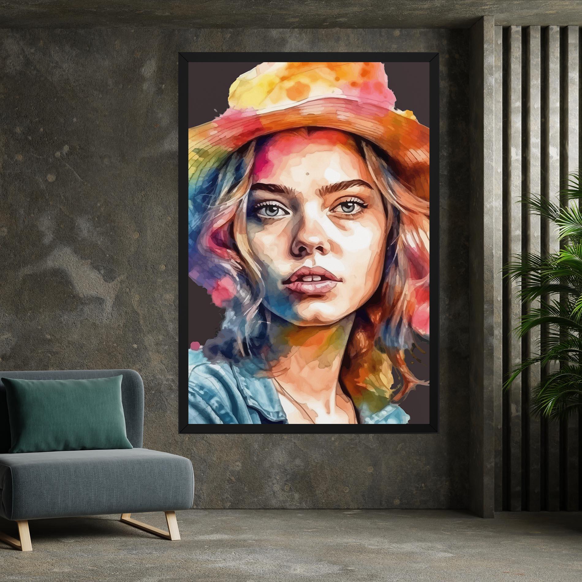 Tablou Canvas Hat Portrait Girl mockup 7
