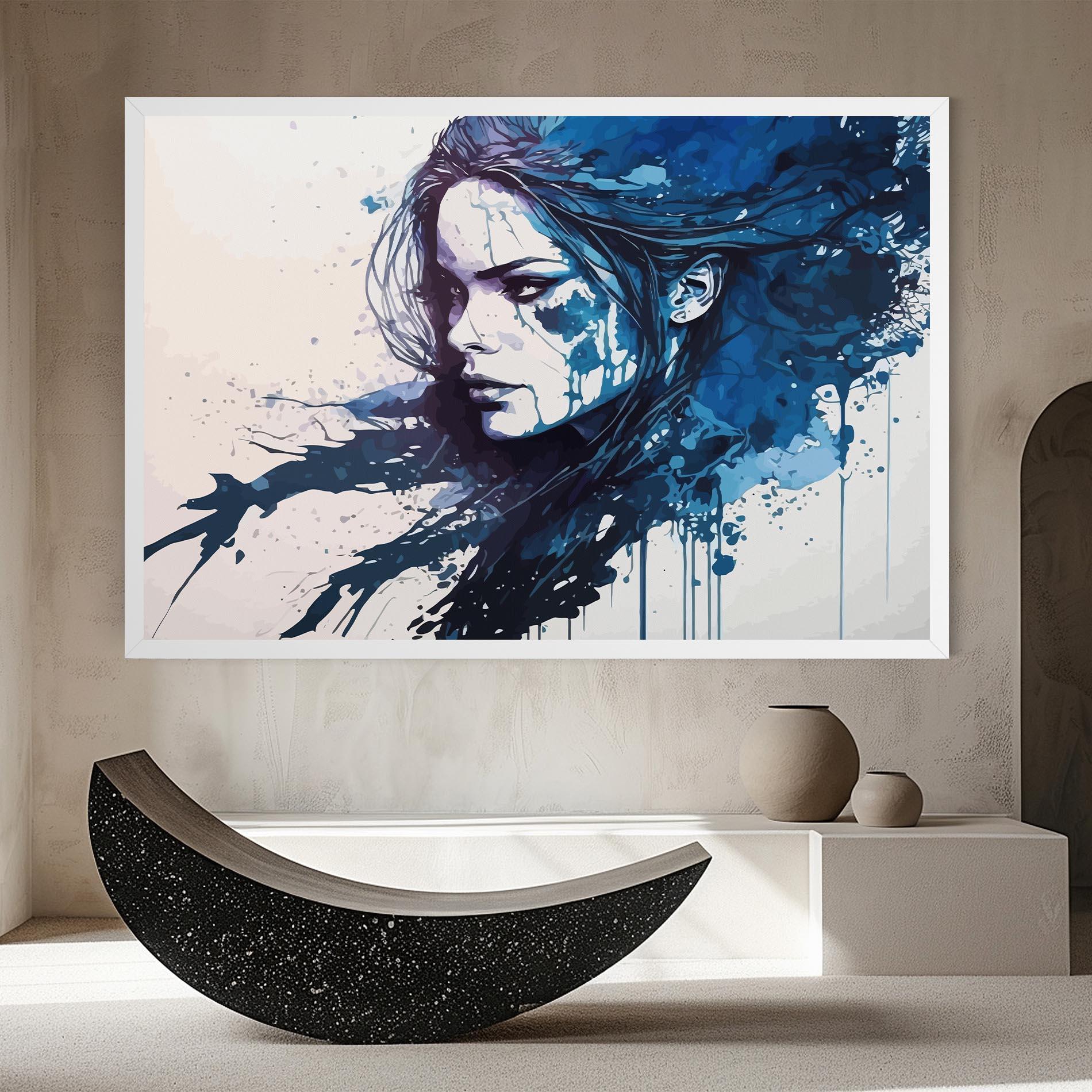 Tablou Canvas Blue Hair Portrait mockup 8