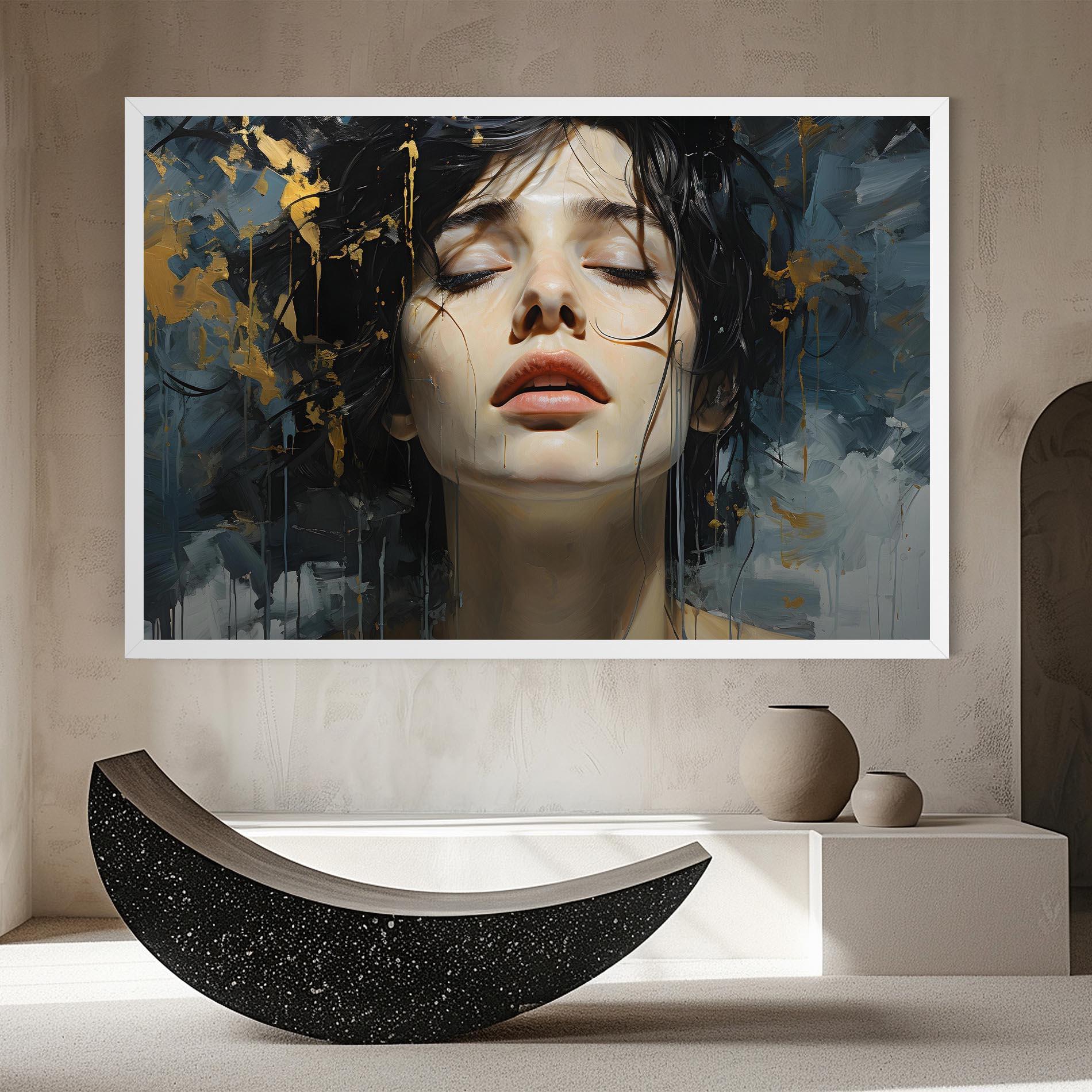 Tablou Canvas Closed Eyes Woman mockup 8