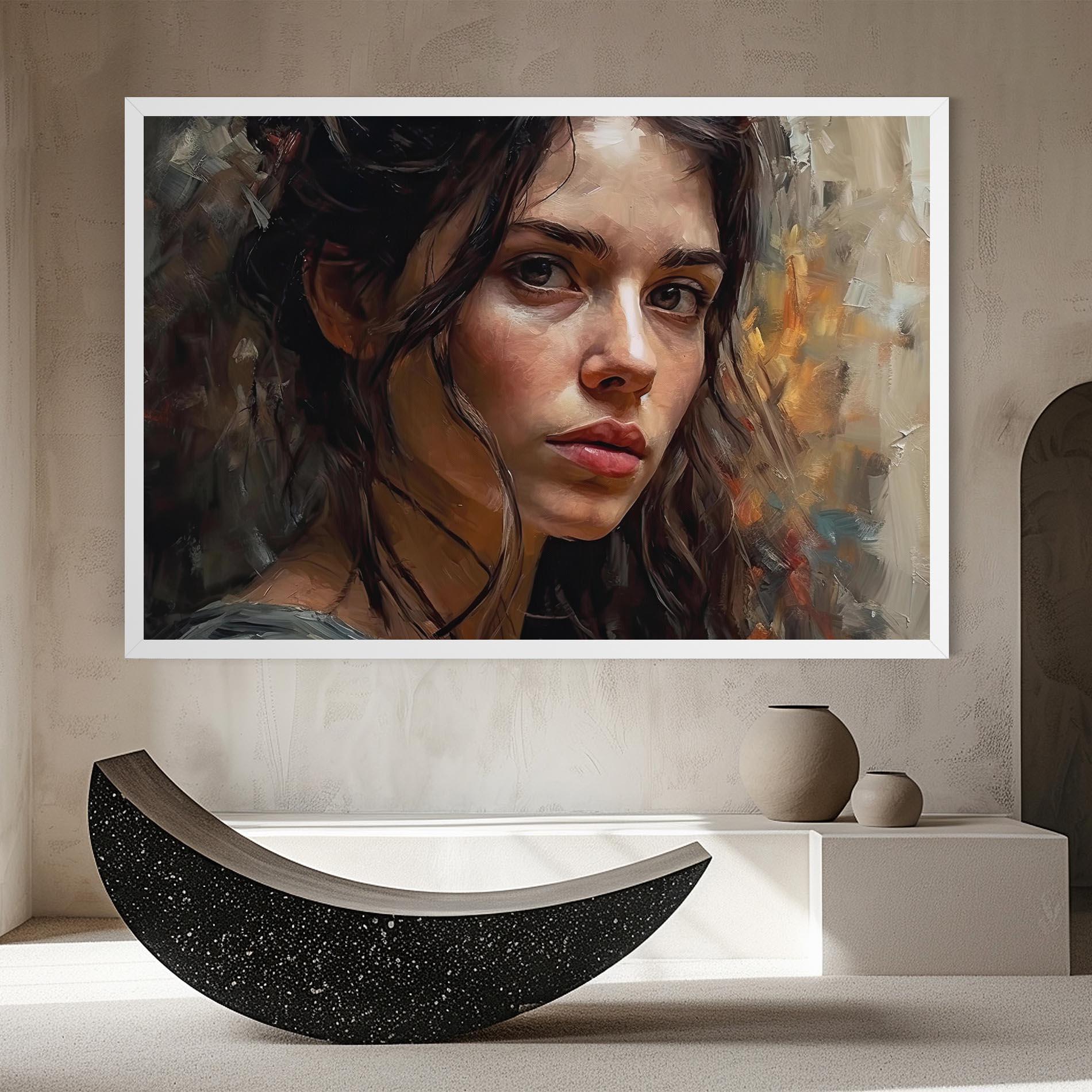 Tablou Canvas Closeup Impasto Portrait mockup 8