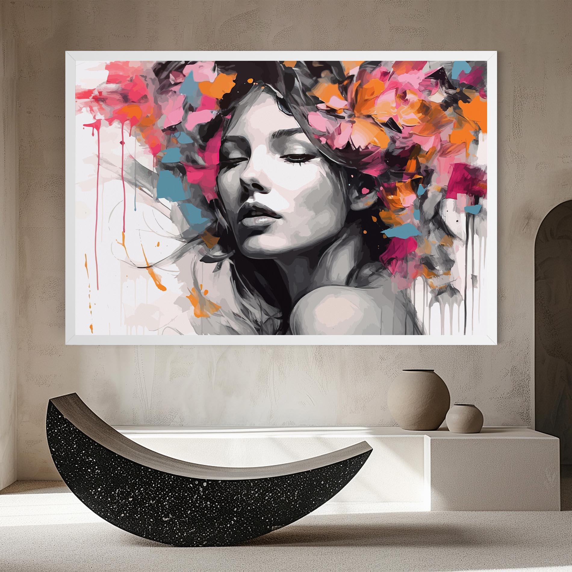 Tablou Canvas Colorful Flower Portrait mockup 8