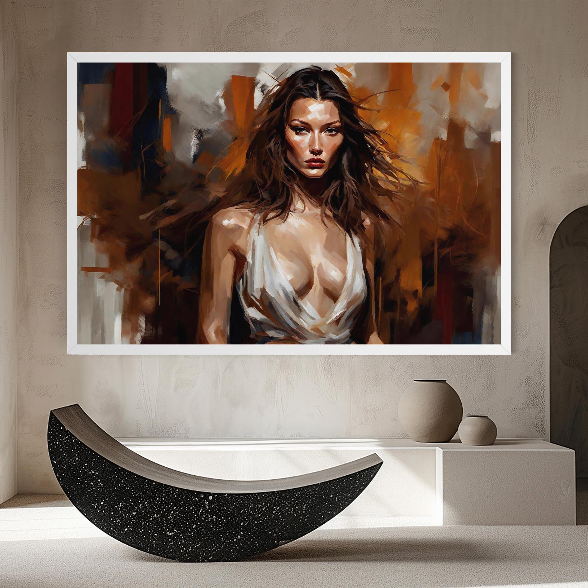Tablou Canvas Long Brown Hair Woman mockup 8