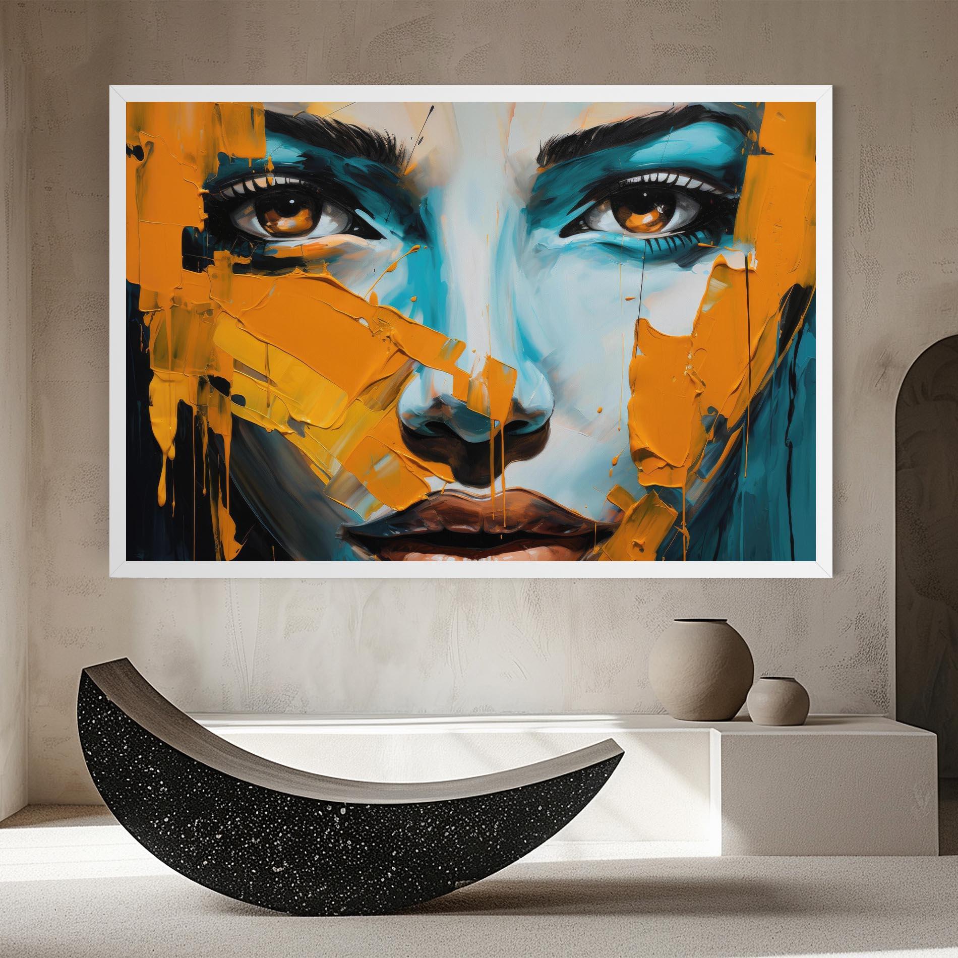 Tablou Canvas Orange Paint Portrait mockup 8