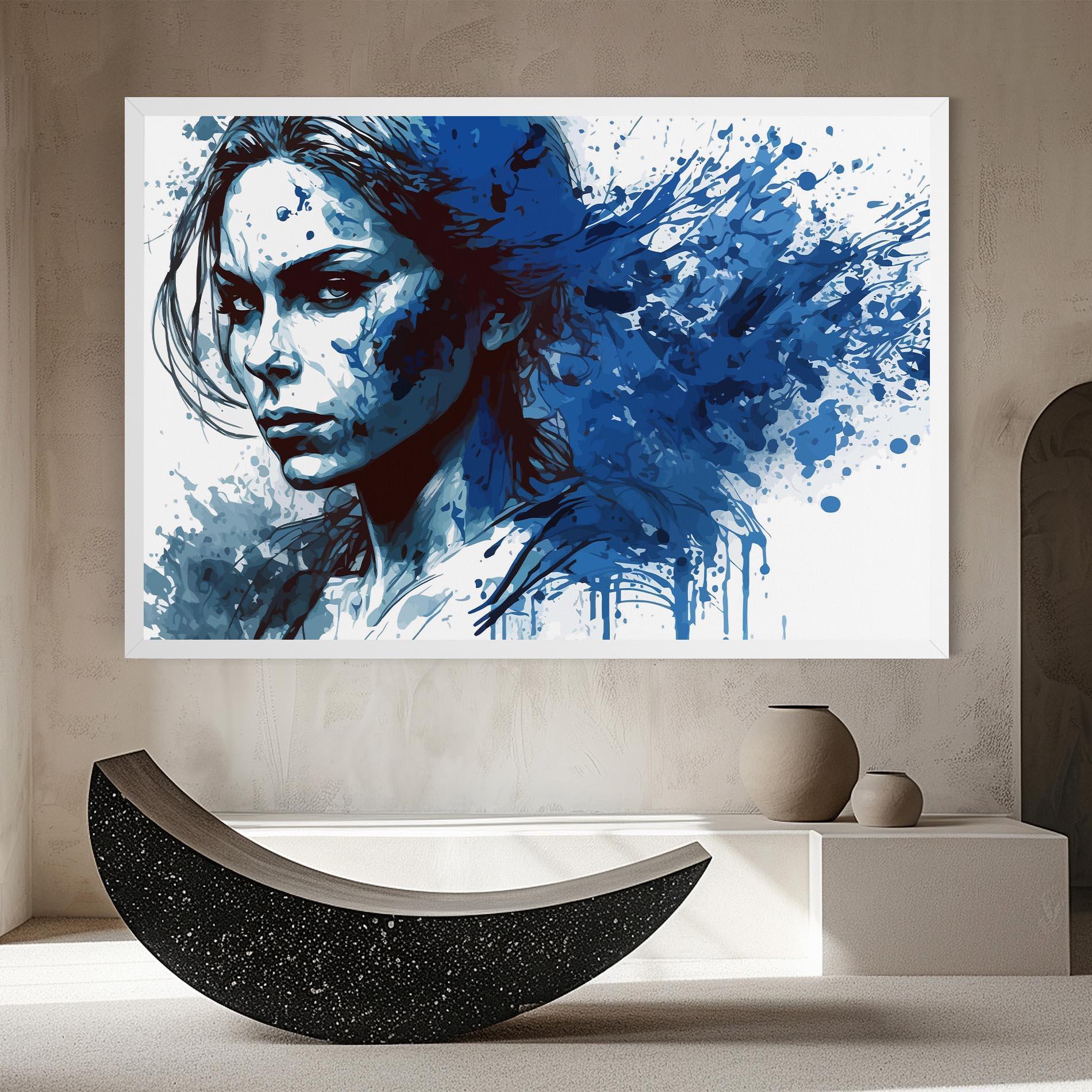 Tablou Canvas Portrait Blue Woman mockup 8