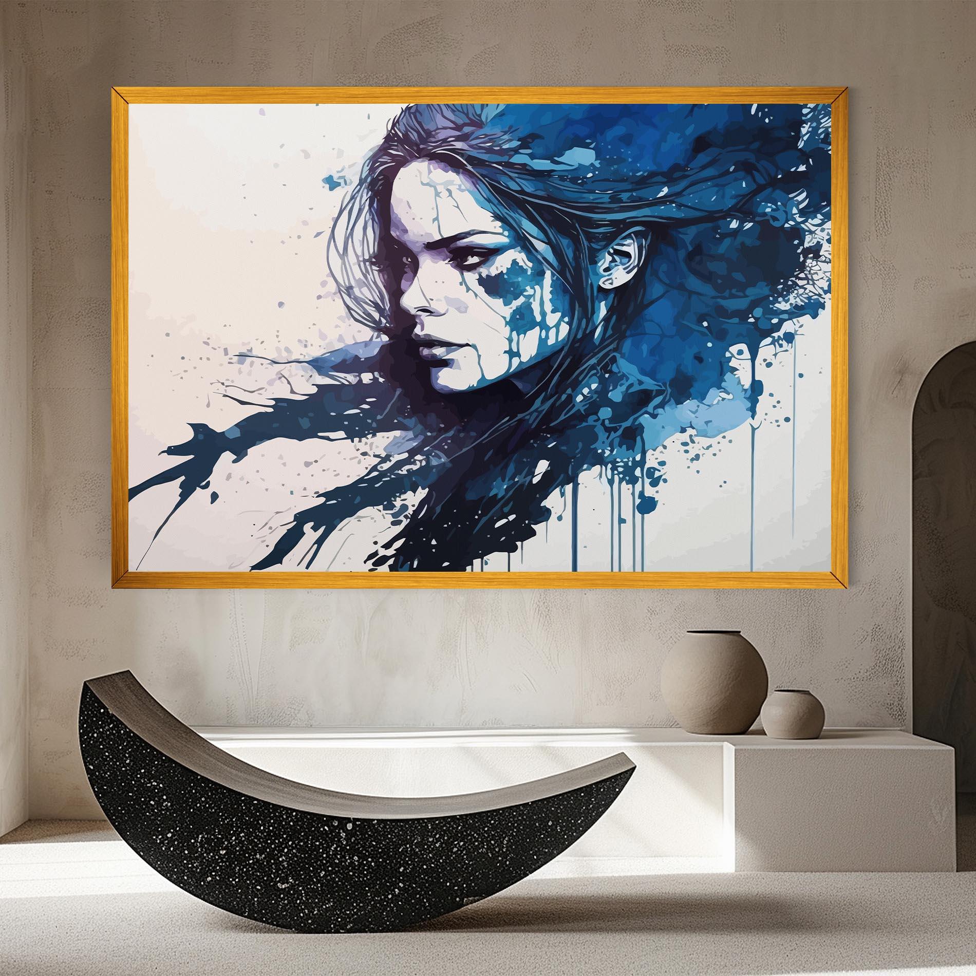 Tablou Canvas Blue Hair Portrait mockup 8