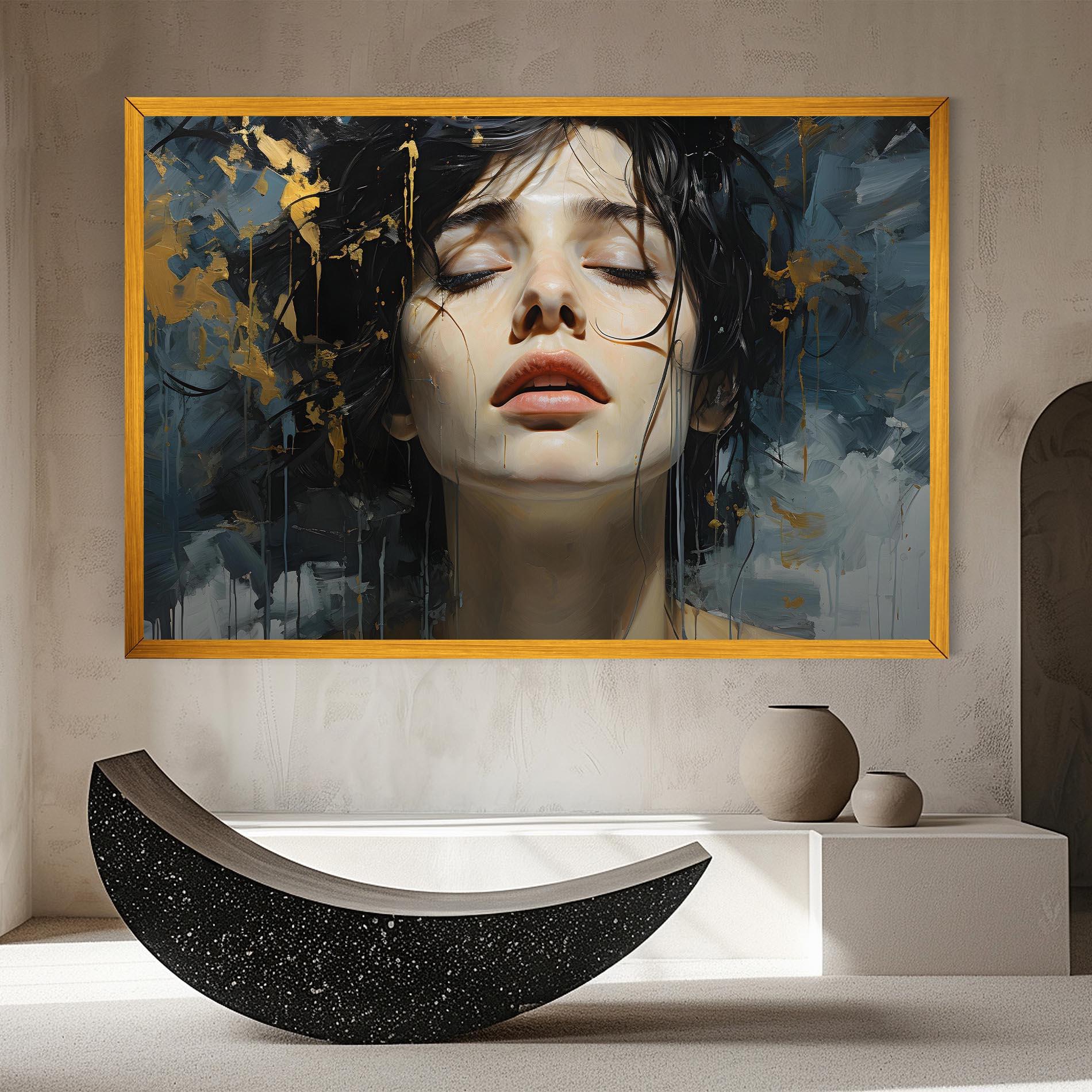 Tablou Canvas Closed Eyes Woman mockup 8