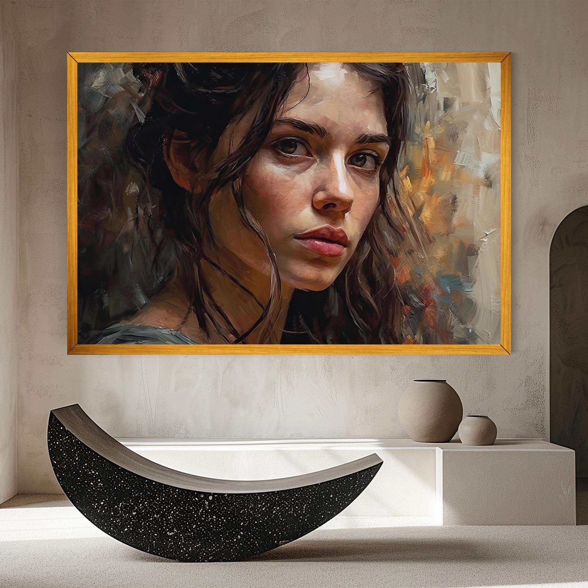 Tablou Canvas Closeup Impasto Portrait mockup 8